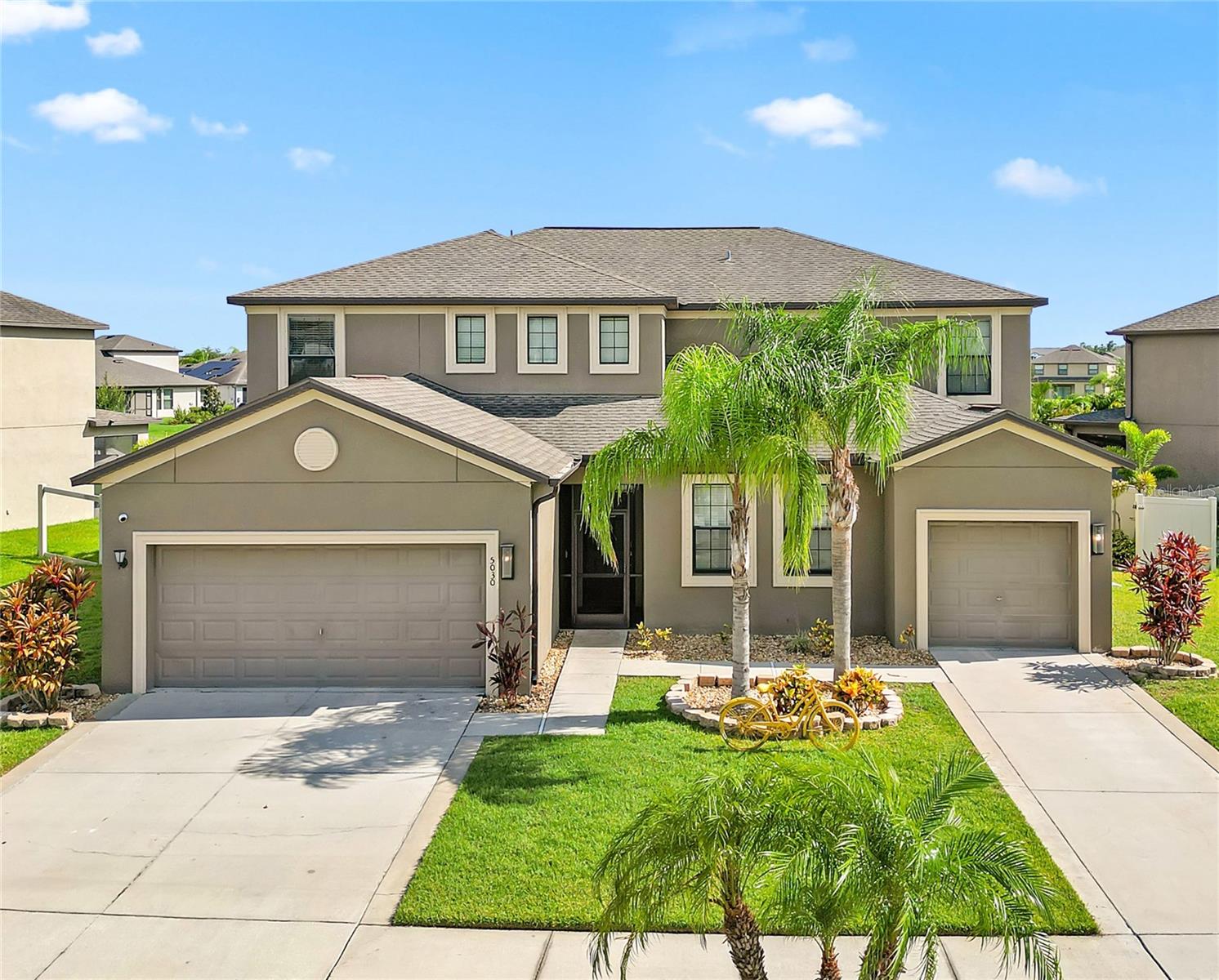 Lakefront Luxury with In-Law Suite in Gated Sereno Community!
Welcome to your Florida dream home—this stunning 6-bedroom, 4.5-bathroom residence offers the perfect blend of space, style, and functionality with over 4,000 sq. ft. of beautifully upgraded living space. Whether you're hosting family, working remotely, or entertaining guests, this home checks every box—including a private Next Gen in-law suite with a separate entrance, living area, kitchenette, bedroom, full bath, and its own 1-car garage.
Step inside and be greeted by an open-concept layout that flows effortlessly from the formal dining room to the gourmet kitchen and expansive family room—perfect for everyday living and holiday gatherings. The chef’s kitchen boasts granite countertops, wood cabinetry, stainless steel appliances, and a cozy breakfast nook overlooking the lake.
Upstairs, you'll find five spacious bedrooms, including a luxurious Owner’s Suite with a spa-style bath featuring dual vanities, a soaking tub, separate walk-in shower, and an oversized walk-in closet. A generous loft space offers versatility as a media room, game area, or office. The convenient second-floor laundry room (washer & dryer included) makes daily life even easier.
But the real showstopper? The backyard oasis. Enjoy tranquil pond views from your screened-in lanai, or gather around the custom paver firepit area under swaying palm trees. The fully fenced yard offers privacy, play space, and potential for a future pool—all on a generous ¼-acre lot.
Additional Features:
Next Gen Suite w/ private entry & garage
3-car garage (2+1 configuration)
Upgraded flooring, lighting, and fixtures
Triple sliding glass doors to the lanai
Hurricane shutters on windows
Gated Sereno community with resort-style amenities
Close to shopping, dining, worship centers, and hospitals
Location Highlights:
Conveniently located with easy access to I-75, US-301, and SR-674. Enjoy the quiet serenity of the community with the comfort of modern conveniences just minutes away.
This home offers a rare blend of multi-generational living and waterfront tranquility. Schedule your private tour today and experience everything this special property has in it!