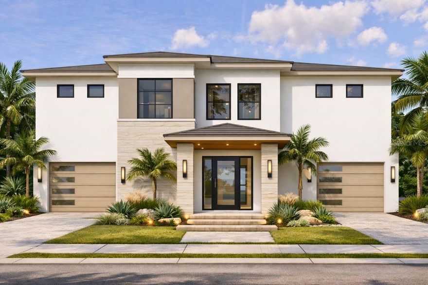 A 2-minute walk across your private footbridge to secluded beach access, this 12,684-square-foot homesite in Heron Lagoon offers a rare opportunity to build a striking modern coastal residence in one of Siesta Key’s most intimate waterfront communities.
To bring the vision to life, custom 3D renderings have been created showcasing a sophisticated, elevated design featuring clean architectural lines, expansive windows, natural stone accents, and seamless indoor-outdoor living. The proposed concept highlights a dramatic two-story façade, covered lanai spaces, and lush tropical landscaping — all thoughtfully designed to complement the tranquil lagoon setting.
The existing $80,000 resort-style pool remains in place and is ideally positioned for integration into a new custom build, offering a head start on creating your private island retreat.
Nestled along a serene waterway, the property provides direct access to kayaking, paddleboarding, fishing, and birdwatching — all just moments from Siesta Key’s world-renowned quartz-crystal beaches. The intimate enclave of only 20 homes features a nominal HOA, preserving exclusivity without excessive fees. Residents enjoy the rare privilege of private bridge access and a short stroll to beachside cabanas.
The property is offered with the opportunity to build with Yoder Homes, including the option of The Oceana from their exclusive ISLAND SERIES — a thoughtfully designed elevated residence created specifically for Siesta Key’s coastal conditions and sustainability standards. Buyers may also collaborate with the design center to tailor every finish and detail to their personal vision.
With panoramic lagoon views, vibrant Gulf sunsets, and the best of Siesta Key’s boutique shops and coastal dining just minutes away, this property offers the ultimate blank canvas for a one-of-a-kind island oasis.