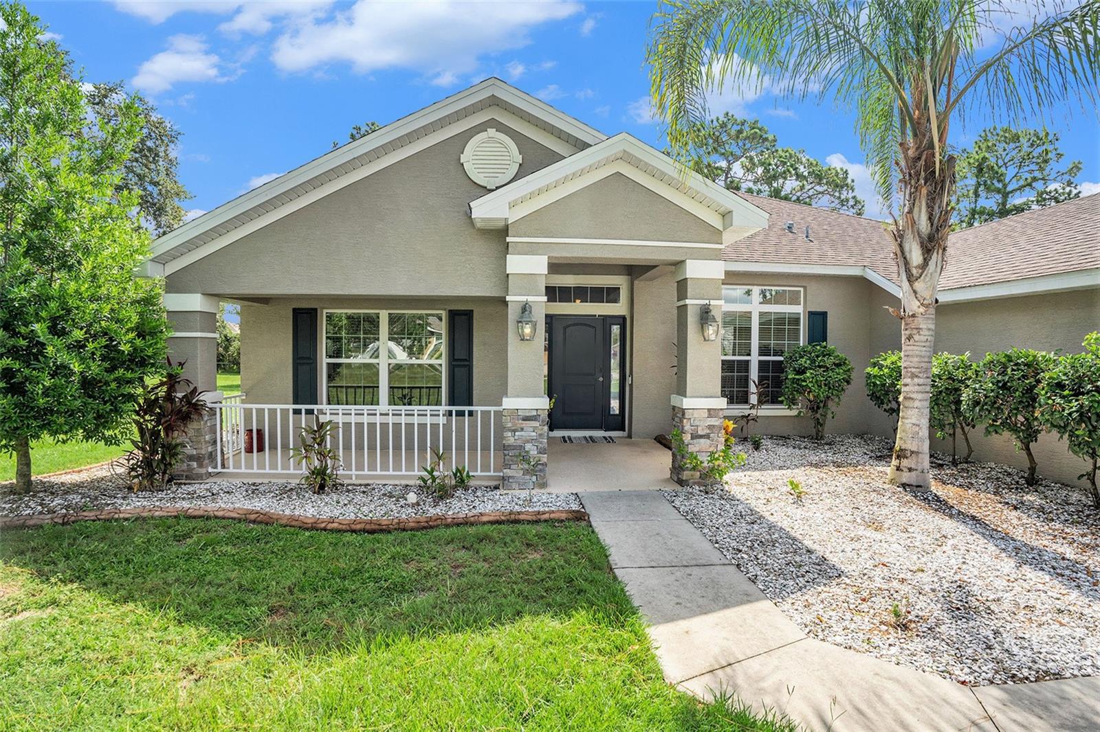 The Perfect Family Home with Room to Work and Play – Welcome to PLANTATION PALMS! Located on a QUIET CUL-DE-SAC and set on OVER HALF AN ACRE, this 2017-built Adams Home offers the SPACE, COMFORT, and FLEXIBILITY today’s families need. With 4 bedrooms, 3 full baths, a dedicated office/den, and nearly 2,000 sq ft of single-level living, it’s ideal for both growing families and HYBRID PROFESSIONALS. Inside, the OPEN-CONCEPT layout connects the LIVING ROOM to a MODERN KITCHEN with STAINLESS STEEL APPLIANCES, BREAKFAST BAR, PANTRY, and SUNNY BREAKFAST NOOK—perfect for SCHOOL MORNINGS or WEEKEND BRUNCH. A SEPARATE DINING ROOM offers space for family dinners or GAME NIGHTS. The OFFICE/DEN is perfect for REMOTE WORK, and HIGH SPEED FIBEROPTIC INTERNET keeps everyone connected. The PRIMARY SUITE includes DUAL WALK-IN CLOSETS, DOUBLE VANITIES, A SOAKING TUB, and SEPARATE SHOWER. THREE MORE BEDROOMS and two additional baths provide room to grow. Step outside to your screened saltwater pool and shady lanai—ideal for playdates, pool parties, or quiet evenings. **NOTABLE FEATURES** Luxury vinyl plank & tile flooring. Double-hung windows, upgraded vanities. Storage shed, irrigation system, 2-car garage. Septic recently serviced, pest control in place. Low $42/month HOA, no CDD. Whether you're juggling work calls, homework, or just want a peaceful place to unwind—this home is designed to make it all easier.