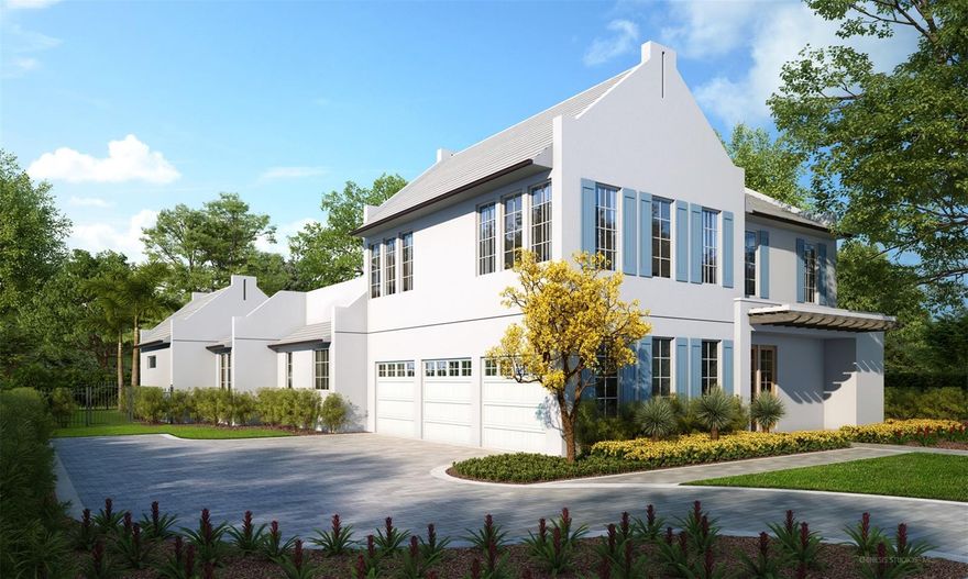 Under Construction. Welcome to this exquisite Alys Beach–inspired residence, thoughtfully crafted by FG Schaub Custom Homes.
A stately paver driveway welcomes residents and guests to a spacious motor court, setting the tone for the elegance that awaits inside this 4,944 square foot, two-story masterpiece. Featuring five bedrooms, five full bathrooms, and two half bathrooms, the home is designed for both comfort and sophistication. Natural light pours into the expansive foyer, flowing effortlessly into a bright, open gallery that connects the heart of the home. The chef’s kitchen is a true showpiece, including a large quartz island, paneled, Thermador appliances, a stainless steel and brass La Cornue freestanding dual-fuel range with a custom hood, a 45-bottle under-counter wine cooler, in-island ice maker, and a walk-in pantry with ample storage.
The first-floor primary suite is a private retreat, offering a spacious dressing room with custom built-in cabinetry and a spa-inspired bathroom with dual vanities, private water closet, a freestanding tub and an oversized walk-in shower. A versatile flex suite with an en-suite bath and walk-in closet is also located on the main level, ideal for guests or multi-generational living. The dining room is perfect for hosting gatherings, while the adjacent great room—complete with an electric fireplace and views of the pool—serves as the home’s true centerpiece. Sliding doors lead to the transitional room, a standout space featuring a fully equipped summer kitchen and electronic rollaway screens—blurring the line between indoor and outdoor living. The outdoor area is designed for both relaxation and entertaining, with a sparkling pool featuring a sun shelf, spa and outdoor shower, surrounded by a spacious patio perfect for enjoying the Florida lifestyle. 
Function meets design in the first-floor laundry room and mudroom, outfitted with custom built-ins, and leading to a three-car garage with pristine epoxy flooring, EV charger and Get Lit LED lighting. Upstairs, you’ll find three additional generously sized bedrooms, each with its own en-suite bath and walk-in closet, surrounding a central activity space ideal for a media room or lounge.
This home’s exceptional energy efficiency is enhanced by spray foam insulation and low-E, Andersen windows throughout.

Interior selection book available upon request.