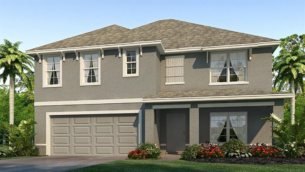 Under Construction. This two-story, all concrete block constructed home has a large open-concept downstairs with a kitchen overlooking the living and dining room. The kitchen comes equipped with a refrigerator, electric range, microwave and built-in dishwasher. The first floor also features a flex room that provides an area for work or for play, a bedroom, full bathroom, and an outdoor patio. The second floor includes an expansive Bedroom 1, three additional bedrooms that surround a second living area, a third full bathroom, and a laundry room equipped with a washer and dryer. Pictures, photographs, colors, features, and sizes are for illustration purposes only and will vary from the homes as built. Home and community information including pricing, included features, terms, availability and amenities are subject to change and prior sale at any time without notice or obligation.