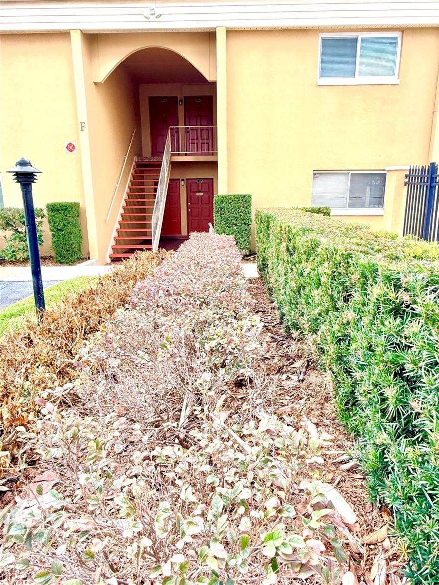 This Beautiful Condominium unit is all newly appointed inside this 1 bedroom/1bathroom unit on the second and top floor, end unit, overlooking the community pool.  This unit is close to the community pool and on site laundry facilities off of the pool area.  New air conditioner, flooring, appliances including a dishwasher, water heater, windows and door.  Kitchen and bathroom cabinets are also new.  A lot of closets are present in the bedroom and hallway providing for plenty of storage for your items.  Unit has one reserved parking space just in front of the unit.  Other resident and visitor parking spaces are available on site.  Building "F" is located in the center of the community that makes it easy to get in and out of the property.  Come enjoy the screened in balcony/porch overlooking one of the two courtyards within the community.  Community is well lit at night and has plenty of sidewalks for exercising and walking.  This property is close to the bus line which is just at the front entrance to the community and not far away from shopping and entertainment. Call today to see this excellent and clean property!  Your new home sweet home awaits.