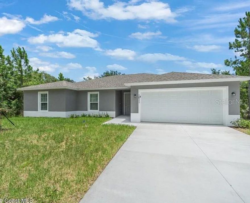 New Construction home just finished! This Palm Bay home offers 1,809 square feet of living space and 2,248 total square feet—perfectly blending style, space, and smart design.  Inside, you’ll find four spacious bedrooms and two full bathrooms, all thoughtfully laid out to balance everyday living and privacy. The open-concept main living area flows seamlessly into a beautifully appointed kitchen, featuring white shaker cabinets, quartz countertops, and stainless steel appliances—offering both style and durability for daily use and entertaining. Throughout the home, luxury vinyl wood flooring adds warmth and elegance, while also being durable and easy to maintain. The bathrooms feel elevated and spa-like, with raised wood vanities, solid surface countertops, and full-length mirrors providing both function and a touch of luxury. Energy Star-rated appliances, double-pane windows, and soaring ceilings enhance the home’s efficiency and spacious feel. It also includes a 2-car garage with 409 square feet of space, a 30-square-foot covered entry. Whether you're relocating or upgrading this Palm Bay property offers comfort, quality finishes, and the peace of mind that comes with new construction—all ready for you.