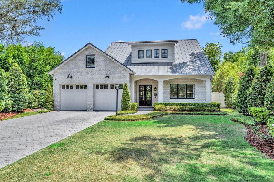 Exceptional Custom-Built Home in the Heart of Winter Park Located on a peaceful brick street with park views, this unique 4-bedroom, 4-bathroom pool home is perfectly situated between Corrine Drive and Park Avenue. As you arrive, the meticulously manicured landscape, inviting front porch, and charming weeping mortar greet you with warmth. Upon entering the grand foyer, your guests will be captivated by the impressive design. The open floor plan boasts soaring ceilings and hardwood floors, with all bedrooms conveniently located on the main floor. The dramatic kitchen, which opens to the family room, features a stunning tongue and groove ceiling. It includes custom-built cabinetry, an exquisite ceiling-high backsplash, marble countertops, a 5-burner gas cooktop, Thermador appliances, and a cozy breakfast nook with a built-in bench and large window overlooking the pool. The primary bedroom offers a private vestibule, a beautiful tray ceiling with a designer chandelier, fixed windows for added light, and French doors with views of the serene backyard and pool. The elegant primary bathroom includes dual sinks, a soaking tub, a spacious shower, and a custom-built closet. The spacious laundry room is equipped with custom cabinetry and a built-in desk. Upstairs, you will find an exercise room, a generous second family or bonus room with a tongue and groove ceiling, a music room or office, a playroom/storage room, and a full bath. The serene private backyard, surrounded by a concrete wall adorned with gorgeous roses and lush landscaping, is perfect for family gatherings. The generous saltwater pool and spa offer a refreshing retreat during hot summers. Enjoy morning coffee or evening wine on the covered back porch, equipped with remote screens to keep bugs at bay. Additional features of this stunning home include remote shades throughout, all LED and designer lighting, incredible millwork, surround sound, 3-way split plan and a central vacuum system. Excellent K-8 Audubon Park School and Winter Park High School.
