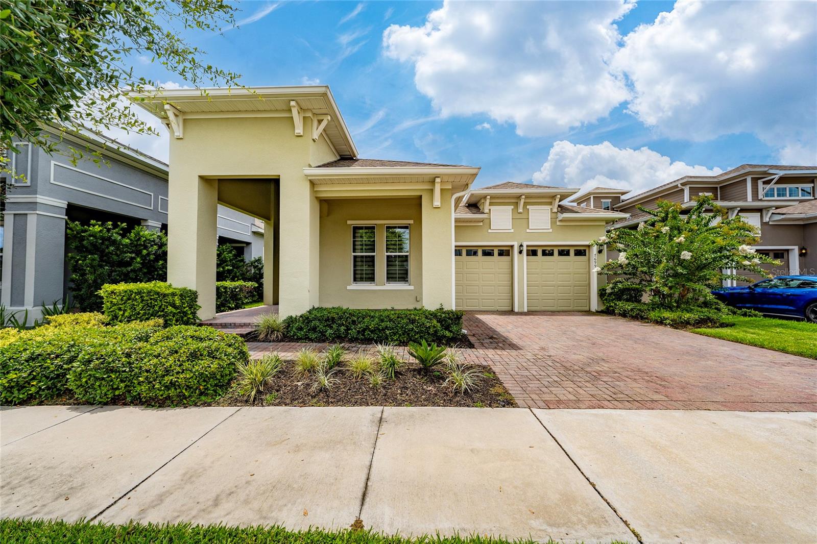 Welcome to elevated Florida living in the exclusive Ravenna community of Horizon West in Winter Garden, FL. This expansive Winston model by Park Square Homes offers over 4,000 square feet of thoughtfully designed space, blending timeless finishes, modern convenience, and stunning views of Sawgrass Lake along with nightly Disney fireworks. Step through grand 8’ double doors into a soaring two-story foyer filled with natural light, and discover a flexible floor plan featuring 5 spacious bedrooms, 4.5 bathrooms, a dedicated office or study, and multiple living areas ideal for entertaining or relaxing. The gourmet kitchen is a chef’s dream, complete with Cherry Slate 42” cabinets with crown molding, double wall ovens, a drop-in cooktop, vented microwave, and elegant quartz countertops. The main-level primary suite overlooks the backyard and features dual walk-in closets and a spa-style bathroom with a frameless dual-head shower. Upstairs, a second primary suite, two additional bedrooms, a full bath, and an open loft offer plenty of space to spread out. From the loft and upstairs balcony, enjoy tranquil views of Sawgrass Lake and a front-row seat to the nightly Disney fireworks. A standout feature of this home is the private movie theater room, available to rent as-is for the ultimate at-home cinema experience. Additional upgrades include a whole-house water filtration system and an energy-efficient solar panel system, with electricity generated by the panels included in the rent. Outside, enjoy a professionally landscaped backyard and a covered lanai perfect for entertaining or relaxing. Ravenna is a sought-after neighborhood known for its walkability, top-rated public schools, proximity to Hamlin Town Center, and easy access to the Florida Turnpike, 429, and 408. Lawn care, exterior pest control, HOA dues, and solar electricity are included in the rent; the tenant is responsible for water, internet, and any supplemental electricity from the grid. Pets are considered with approval. Don’t miss your opportunity to lease this stunning lakeview home in one of Winter Garden’s most desirable communities.