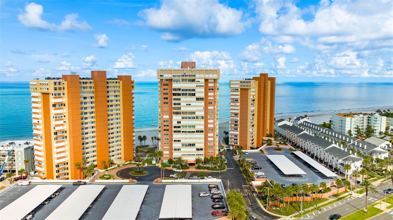 Live the beachfront lifestyle in this beautifully updated 1 bed, 1.5 bath condo at Redington Towers. With 995 sq ft, enjoy breathtaking panoramic Gulf views and nightly sunsets from your private balcony, complete with automatic hurricane shutters. This gated community offers 24/7 security and resort-style amenities including a heated pool, private beach access, covered parking, extra storage, grilling stations, and a clubhouse with a rentable banquet room. The HOA is professionally managed and well-run, making for a smooth living experience. Located just steps from the sand and within walking distance to local restaurants, bars, and shops — this is your chance to live in one of Redington Beach’s most desirable communities.
Residents enjoy a heated, resort-style swimming pool with changing facilities, EV charging stations, and ample storage for bicycles, kayaks, and paddleboards. The soon-to-be-restored community center will feature a state-of-the-art fitness facility, billiards and card rooms, library, and a beachside clubhouse for social gatherings.Rent includes water, sewer, trash, and grounds maintenance — tenant is only responsible for electric. Well-managed HOA and stress-free living await in this prime Redington Beach location.