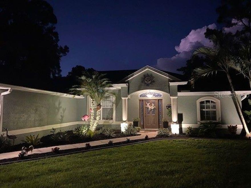 Beautiful Furnished Pool Home in Northport. This is a 3 bedroom, 2 Full Baths, Ranch Home that is ready for its new owners to live the good life in
Southwest Florida. This home also comes with the option of being fully furnished. It can however be purchased without the furnishings. Pool and Lanai have undergone a complete renovation in
2023. The roof was installed in spring of 2022. (Non Ian Related) This home also comes with a built-in electric Fireplace. We love this home
because it backs up to a greenbelt and is surrounded by areca plants so it is very secluded and peaceful. The renovated pool has revolving
colored lights that are beautiful in the evening. The recessed fireplace has a built in heater; and though we don't turn the heat on very often,
the multiple colored electric flames set the mood. We also love that the pool and lania are in direct view from the kitchen sink. It also has 3 sets
of patio doors that open to extend the living space into the lania.