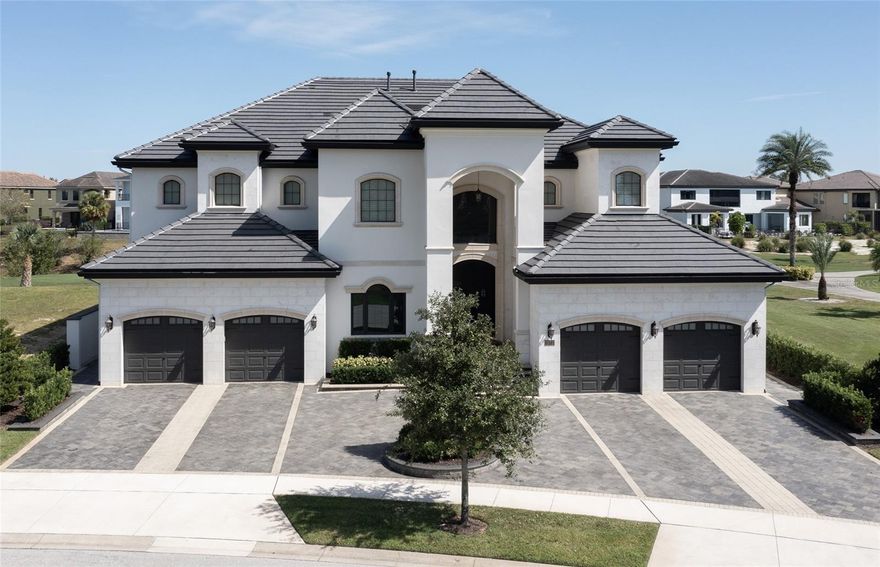 The Estate at Reunion is not just a home, it's a Legacy of Luxury Living. A Meticulously Curated Masterpiece on the Finest Lot in Reunion Resort. Offering Unique Privacy, you won’t find anywhere else in Reunion. A 3rd acre with lush mature landscaping, surrounded by the Jack Nicklaus Golf Course from the right side around to the back. The Architectural Grandeur is evident with its Distinguished Slate Roof, Fossil Limestone Walls, Two oversized garages and Expansive Paver Driveway. Beyond the 10’ Solid Steel Front Doors the Grandeur continues with a 2-story Foyer featuring a unique fusion of wood and stone flooring. Rustic Wood Beams, Limestone Feature Walls and Travertine Floors adorn the wide-open Great Room. 6-Panel Sliders bring the outdoors in, leading to a Spacious Lanai with Wood Plank Ceilings, Summer Kitchen, Retractable Screens, Saltwater Heated Pool, Spa and Gym. Back inside the Gourmet Kitchen is a Chef’s delight with Custom Cabinetry, Handmade Knobs & Pulls, Under and Over mounted Lighting, Cambria Quartz Countertops, Stone Clad Walls, Wolf and Subzero appliances, 2 dishwashers and a walk-in pantry. Generous Island features a prep sink and Beverage Fridge. The Primary Wing features a Spacious Bedroom, ensuite Bathroom and 2 large Closets. Adjacent den/office leads to a private courtyard. Endless possibilities abound with a Bonus room/Formal Dining room w/ Barn Doors, Billiard room, 2nd ensuite bedroom, 2 Oversized Garages, Large Utility room and Plenty of Storage. The 2nd floor features another laundry area, 5 more generously appointed Bedrooms, each with a private & unique bathroom. One even has a secret room! The cozy loft leads to a covered balcony with Panoramic Views of the Golf Course. High-tech innovations include a Custom Cell Signal Booster, Hard-wired Cat-6 connections in every room, Intercom and Surround Sound throughout the home. Security system, direct fire alarm and Surveillance Cameras around the perimeter remotely accessible via cell phone or internet. Reunion Resort is an Exclusive, Guard Gated, Golf Community with World Cass Amenities. The *ACTIVE CLUB MEMBERSHIP* allows you exclusive access to the unique amenities including 3 Signature Golf Courses, 2 Clubhouses & Pro Shops, 11 Pools, 5-acre Multi-Million Dollar Water Park w/ Slide & Lazy River, Tennis & Pickleball Center, Mini Golf, Fitness Center, Spa, 5-Star Dining Options and numerous other benefits for its members. Conveniently located near Area Attractions, Shopping, Major Roadways and Airport. Call today to schedule your in-person or virtual tour.