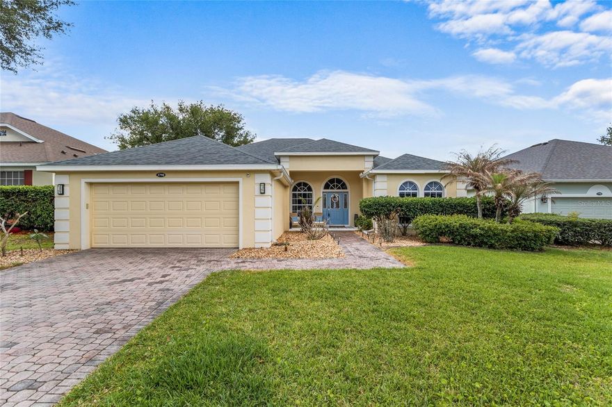 A home that blends elegance, comfort, and modern style, situated in a desirable GUARD/GATED community with 24/7 SECURITY and amenities. You will be delighted with striking wall columns and soft curved archways that create a sense of architectural charm, beautiful flooring, designer light fixtures and soft blue accent walls that set a peaceful and inviting tone. The heart of the home offers a family-friendly kitchen complete with granite countertops, tiled backsplash and an elongated breakfast bar perfect for small talk or quick meals. A convenient breakfast nook adds flexibility—ideal for guests or creating your own coffee station. The homes thoughtful designed layout offers 3 bedrooms, 3 bathrooms, PLUS a versatile DEN that can easily serve as a home office, playroom, or guest space. The primary suite is set apart for privacy and includes garden tub, a spacious walk-in shower, and vanities that complement. Step outside to your PRIVATE oasis with a FENCED BACK YARD and beautifully curved SALT-WATER POOL that is surrounded by a large deck—perfect for lounging, entertaining, or soaking up the Florida sunshine. In addition, the screened lanai makes outdoor living comfortable, year-round. ROOF was replaced Nov 2020. WATER HEATER replaced 2020 and HVAC Replaced 2020.****** LEGENDS HOA DUES INCLUDE (fiber optic high-speed INTERNET and TV Cable) PLUS Residents benefit from exclusive amenities including a COMMUNITY POOL, Kiddie Pool, Hot Tub, SAUNA, FITNESS CENTER, Tennis/Pickleball and basketball courts, Tavern/Grille, Golf Pro Shop, Pool Table/Ping Pong, Community Kitchen and 10,000+sq ft. CLUBHOUSE that overlooks Lake Louisa! Prime location just minutes from Hwy 27, Hwy 50, FL Turnpike, dining, shopping, hospitals and schools within close proximity. Also, you’re a short drive to Disney World and all the Orlando attractions. A home thoughtfully designed, easy to live in and hard to forget! Request a personal home tour today!