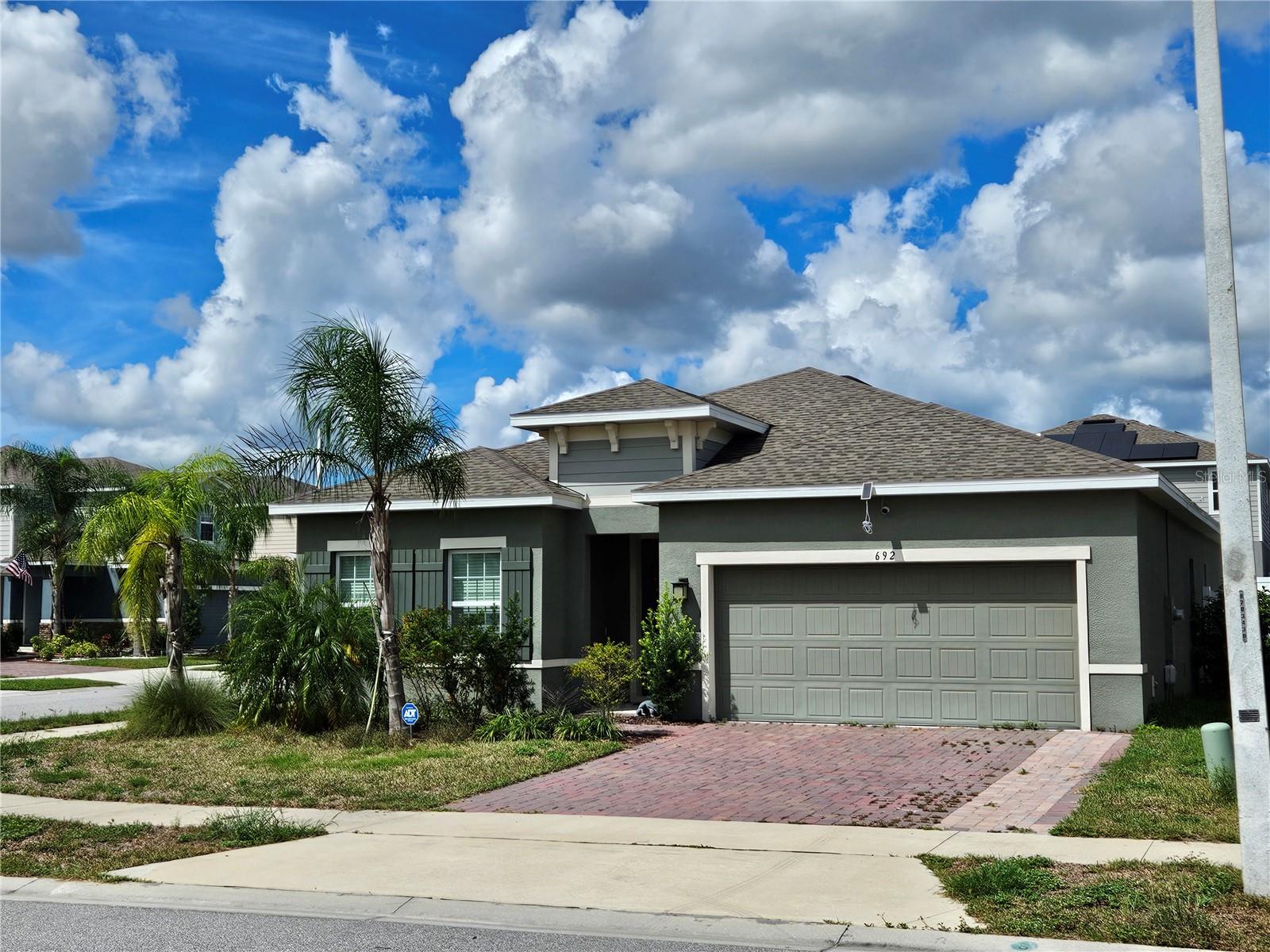 Beautiful single-story home on a corner lot in the desirable Astonia community. This 3-bedroom, 3-full-bath home offers an open floor plan with 2,044 sq ft of living space. Built in 2022, it features a spacious kitchen with island, modern finishes, and abundant natural light.
Each bedroom is paired with its own full bathroom — perfect for guests or multi-generational living. An additional office makes this a must see for any family that works from home. Just a short walk to the community pool and playground, this home is ideal for families seeking comfort and convenience. Quick access to shopping, schools, Disney, and major highways.