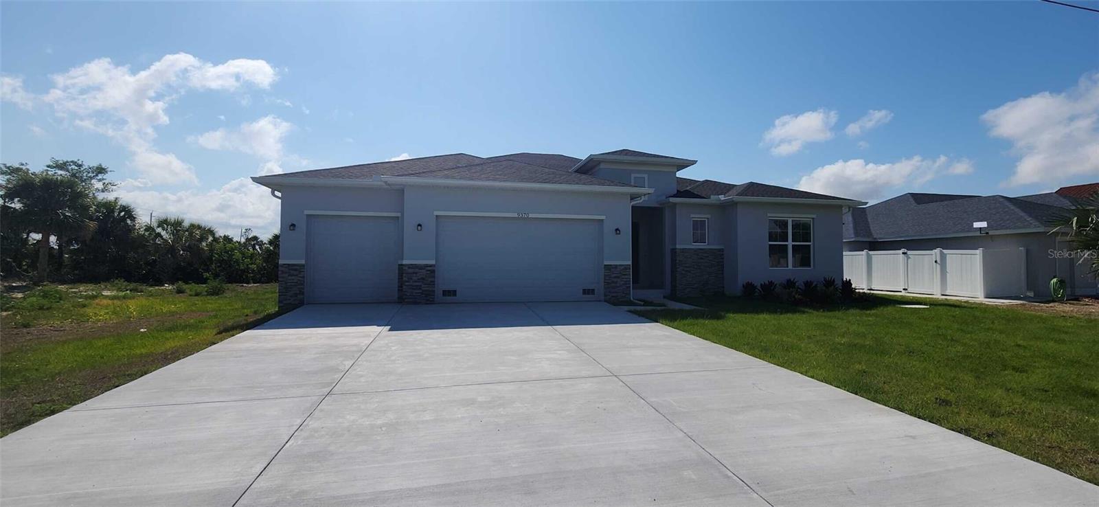 WELCOME TO WATERFRONT LUXURY IN SOUTH GULF COVE! This custom-built 3 bedroom, 4 full bathroom residence offers 2,487 sq ft of luxurious, open-concept living space (3,456 Total SF). Designed for the ultimate Florida lifestyle, the home features soaring ceilings, impact-rated windows, and beautiful LVP flooring throughout. The gourmet kitchen is a chef's dream, complete with pristine Quartz countertops, solid wood cabinetry, a large island, and a full suite of modern Stainless Steel appliances.
The luxurious primary suite is a true retreat, positioned for privacy with water views and featuring a spa-like ensuite and large walk-in closet. The expansive, screened lanai is your personal oasis, ready for outdoor living with a convenient full pool bath and pre-plumbing for an outdoor kitchen.
BOATER'S DREAM: Located on a navigable saltwater canal with quick access to Charlotte Harbor, Boca Grande, and the Gulf of Mexico. This highly sought-after community offers public utilities (water/sewer) and a public boat ramp. Complete with an oversized three-car garage and a dedicated indoor laundry room. Schedule your showing today to secure your piece of paradise!