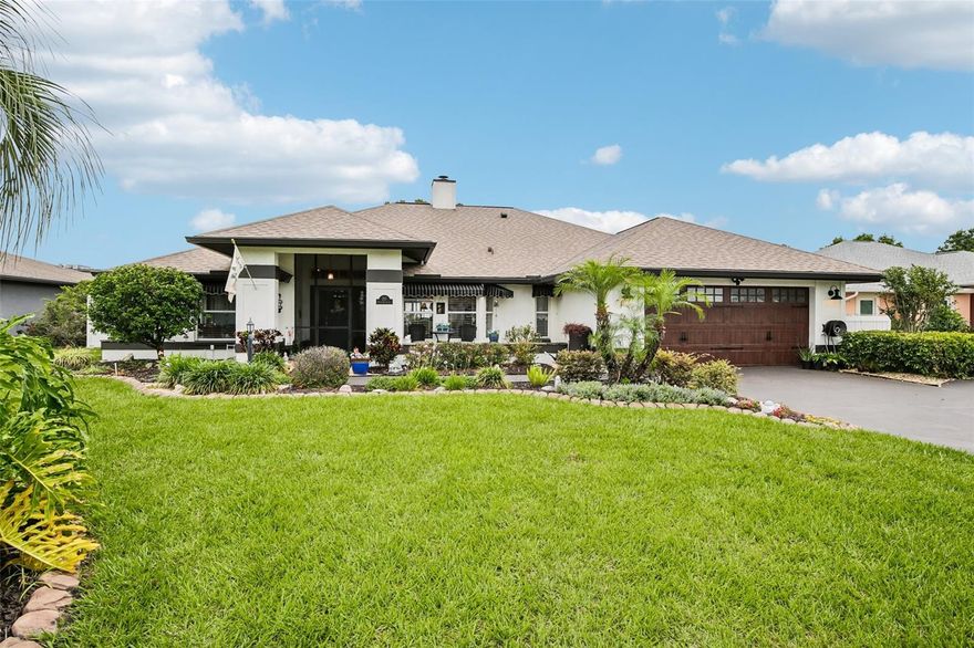 Discover this stunning 3-bedroom, 2-bathroom, pool home, situated on a rare .30+ acre fenced lot in the desirable St. Andrews section of Sun City Center. From the oversized driveway and custom garage door to the lush, mature landscaping, curb appeal is just the beginning. Inside, shiplap vaulted ceilings and luxury vinyl flooring create a bright, airy atmosphere anchored by a cozy fireplace and chic barn doors.
The chef’s dream kitchen is a showstopper, featuring dark wood cabinetry, a massive cooktop island with a breakfast bar, wine fridge, and specialized wine storage. Retreat to the primary suite, boasting vaulted ceilings and private pool access, plus an en-suite with a soaking tub and walk-in shower. The second bedroom serves as a true secondary primary, boasting private, direct access to the pool deck. The Third Bedroom, generously sized and filled with natural light, this versatile space is perfect for a large guest room, home office, or gym. Both rooms share a beautifully appointed guest bathroom, featuring premium finishes and a layout designed for effortless convenience.
The backyard is a dream: a partially covered and fully screened lanai, sparkling pool with custom water features, hot tub, and an outdoor fireplace perfect for starlit entertaining.
You’ll love Sun City Center with its amazing facilities, pools, and clubs just waiting for you to enjoy. Nestled between Sarasota and Tampa, this location offers a convenient ride to airports, great shopping, dining, and professional entertainment. With easy access to award-winning, sandy beaches, this home provides the best of all worlds without the stress of big city life. Leave it all behind and enjoy your new life here in one of Florida’s most affordable 55-and-better communities!