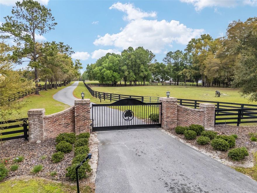 Discover the perfect backdrop for your dream home on this 9.73 acre lot in the gated community of Oakbrook Farms.  The property is surrounded by towering oak trees which provide a peaceful setting and sense of tranquility. Nestled near the end of the neighborhood road this expansive lot offers a rare opportunity to create your ideal retreat surrounded by nature's beauty. Bring your own builder and join the 5 other lots in this exclusive community. Currently with an agricultural exemption designation, enjoy low taxes while planning your luxury estate. Located in Newberry, Fl this prime location combines seclusion with convenience, offering easy access to Jonesville Park, shopping, restaurants and Publix. The University of Florida/UF Health is also conveniently under 15 miles away.