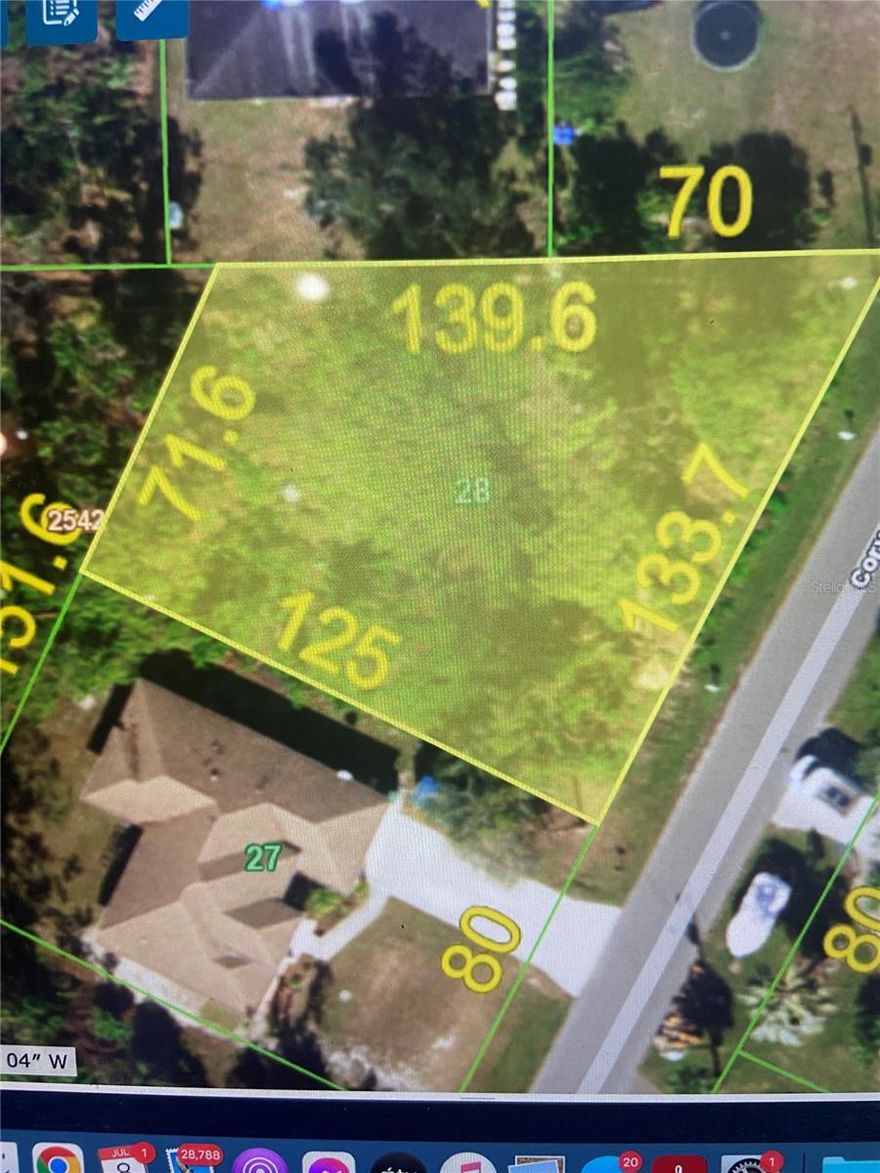 Great location to build your new Florida dream house! This is a slightly larger single lot with 133 feet of frontage, in a Port Charlotte residential neighborhood. Just off Rt 41 Tamiami Trail, there are plenty of restaurants and shopping nearby, as well as businesses and medical facilities. Water and electrical utilities are already in the road. Close to beaches, boating, spring training baseball and entertainment at Wellen Park. Easy access to Interstate 75. No HOA or deed restrictions.