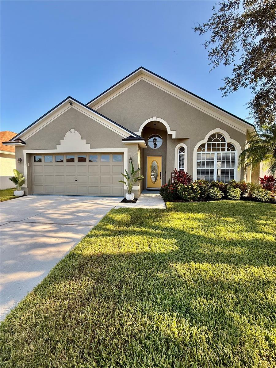 This well-maintained property is an amazing opportunity featuring a gorgeous, landscaped lot, open floor plan - just the perfect place to call home. Greeted with a spacious and freshly painted family room entering the home, this 3 bedroom, 2 bath and 2 car garage, is move in ready to enjoy its unique breakfast bar nook, cozy ambience, and sunlight through the large bay window. Boasting features that add to the overall artistic decorum, the granite counter tops, the entertaining kitchen peering out to the living room coupled with NO HOA and a very low CDD make this an exceptional investment opportunity. **Added Bonus – Roof fairly NEW, only a few years old**. Plenty of backyard space to enjoy BBQs with family & friends in this MEADOW POINTE home, a highly desirable community with resort style amenities (i.e., clubhouse, swimming pools, lighted tennis and basketball courts, playground, walking trails & much more. Close to shopping, A+ Rated Elementary, Middle and High Schools, plus tons of restaurants within 5 minutes. CALL TODAY FOR A PRIVATE TOUR OF THIS STUNNING PLACE or ATTEND UPCOMING OPEN HOUSES.