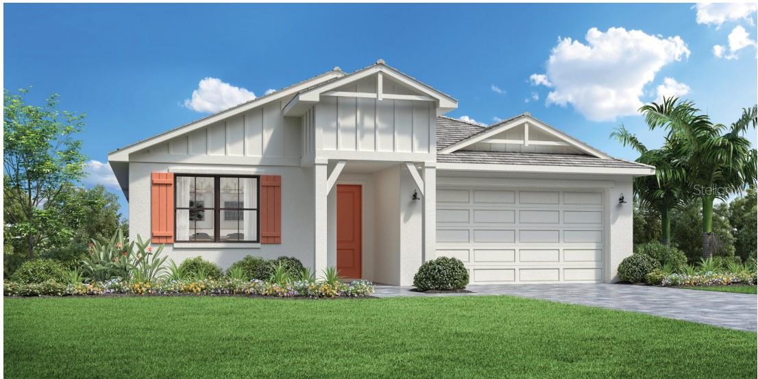 Under Construction. Experience elevated coastal living in this exquisite, single-level residence, currently under construction and scheduled for completion in Fall 2025. Meticulously designed with comfort and sophistication in mind, this 4-bedroom, 3.5-bath home offers 2,238 square feet of impeccably finished living space. Step into a grand open-concept interior adorned with wide-plank luxury vinyl flooring throughout, blending timeless style with everyday durability. The heart of the home is a gourmet kitchen equipped with top-of-the-line KitchenAid appliances, sleek custom cabinetry, and a spacious island ideal for both everyday living and upscale entertaining. Expansive hurricane-impact windows and sliding glass doors flood the living spaces with natural light while offering peace of mind and a seamless transition to the covered lanai—your private retreat for outdoor dining and relaxation. Thoughtfully curated this residence combines modern design with premium finishes, all set in a serene and desirable location. A rare opportunity to own a brand-new luxury home tailored to your lifestyle.