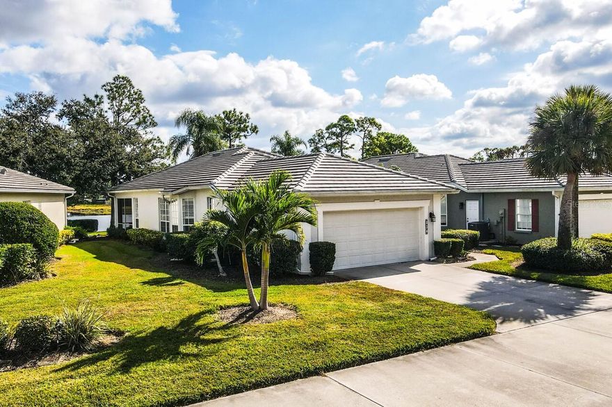 Beautiful Lakefront Detached Maintenance Free Villa located in The Patios 2 at St Andrews Park of The Plantation Golf and Country Club is now available.  Features include  3 Bedrooms/2 Baths both with Corian Countertop Vanitie; interior neutrally painted 2025;  all windows and doors have 3M tinted film to protect against sun and wind as well as Custom Plantation Shutters.  High Ceilings throughout and Crown Molding in the Kitchen and Great Room.  Built In Entertainment Center with recessed Speakers in the Great Room. Brick Paver Screened Lakefront patio has access from the Great Room and Master Suite and is the  perfect spot to relax while enjoying your morning coffee or Grilling your evening dinner. Beautiful Porcelain Plank Flooring throughout the entire home and new roof installed in 2021. 
St Andrews Park Residents enjoy the use of 3 Community Pools. However, if Golf, Pickleball, Tennis or Fitness are your passion then Membership is Available at The Plantation Golf and Country Club. 5 Beaches, Shopping and Dining just a short drive as well as Cool Today Stadium where the Atlanta Braves have their Spring Training and Games. 
Now is the time to leave winter behind and enjoy your own beautiful home in Paradise!