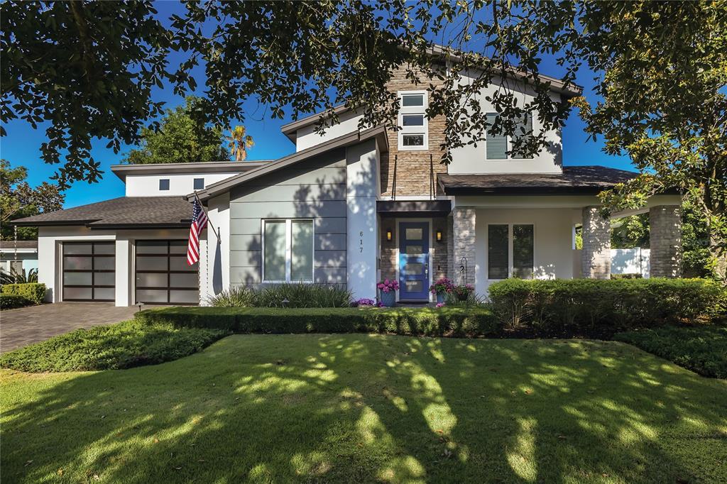 Gorgeous, Transitional Living in 32789. Masterfully designed and built to perfection, this 5 bedroom, 4.5 bathroom pool home offers modern, open living in the Heart of Winter Park. Exquisite details can be found inside and out of this 2017 David Weekley home. From the stylish front exterior featuring a stone elevation to the backyard oasis with a stunning heated pool and spa with water feature and ambient lighting, you’ll find that no detail has been overlooked. High ceilings, hardwood floors, an abundance of natural light, and oversized picture windows compliment the home throughout. The beautiful gourmet kitchen features white maple cabinetry, Quartz countertops, breakfast island, and stainless-steel gas appliances. The highly desirable open floorplan makes entertaining with friends and family a dream come true and allows for seamless transition from the kitchen to the great room to the outdoor living space. The first floor includes the designated home office, a guest suite, and the primary bedroom with an oversized spa bath. Upstairs are three additional guest bedrooms, two full baths and a loft. You’ll want to spend the majority of your time outdoors underneath the wrap-around back porch that overlooks the meticulous landscaping that creates a private yard and garden area. Located just minutes from Park Avenue, Rollins College, and the Advent Health Winter Park campus, this home is conveniently located close to all of Winter Park’s main attractions, great shops, and restaurants. Zoned for the coveted Brookshire school district. Schedule your showing today.