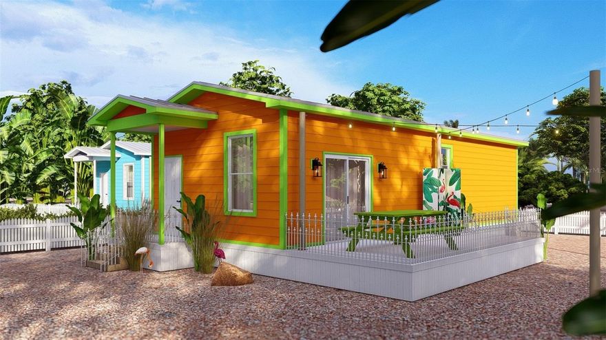 Pre-Construction. To be built. Introducing a new unique pre construction opportunity, a newly created residential lot offering the perfect setting for an eco smart, hurricane resilient custom home. This thoughtfully designed 640 sq ft residence is crafted from two modified steel containers, providing a blend of strength, sustainability, and modern efficiency. Buyers may choose between a 2-bedroom layout or an open 1-bedroom design, making it ideal as a full-time residence, seasonal retreat, or investment property.

Engineered with durability at its core, this home is built to Florida Hurricane Miami-Dade Code, complete with hurricane impact windows and doors, concrete pier foundations with embedded steel, and Icynene closed-cell insulation for superior performance. Inside, the home will feature granite countertops, luxury vinyl plank flooring, LED lighting with dimmers, a mini split heating and cooling system, and tankless hot water heater propane or electric option. Every detail is designed to deliver long lasting quality with low maintenance in mind.

The lot itself is cleared and ready for development. A private well and septic system will be required; electric is available nearby for easy connection. With no HOA restrictions, you have the flexibility to build a stylish, energy efficient home that fits your lifestyle. Delivery of the completed structure is included within 100 miles of Wauchula, Florida, offering a seamless and cost-effective building experience.

Located just minutes from Venice’s top conveniences, this site places you close to shopping, dining, medical facilities, parks, and the beautiful Gulf Coast. Venice Beach, Manasota Key, and the region’s renowned outdoor recreation are all easily accessible from your future doorstep.
Optional upgrades include lower deck packages, an upper deck, and a peak roof system. Whether you’re a homeowner seeking an affordable, storm strong coastal retreat or an investor looking for a high demand rental opportunity, this pre construction package offers exceptional value in one of Southwest Florida’s most desirable markets.