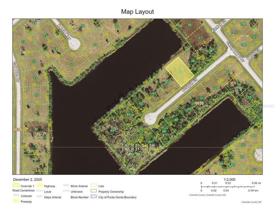 Lake front lot located in Rotonda Villas.