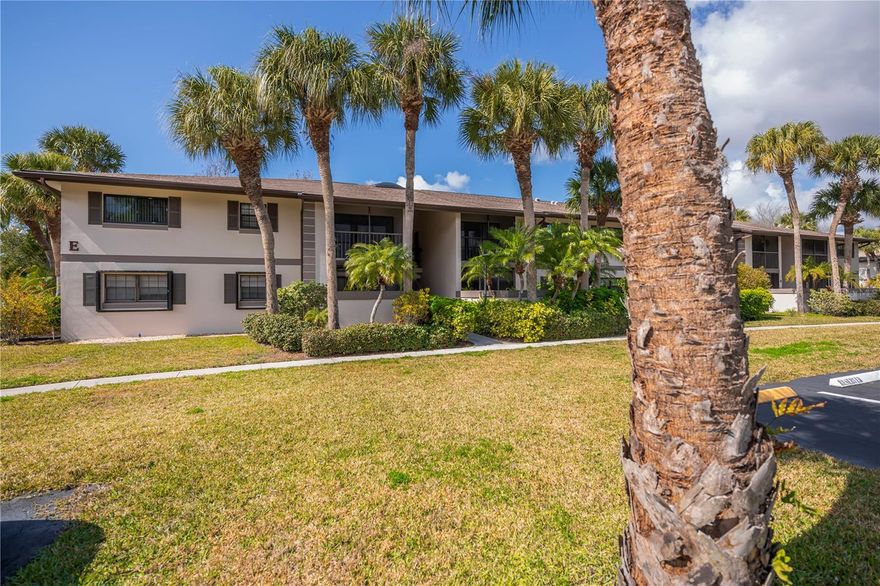 This rare first-floor canal-side 2/2 condo in the beautiful, gated Oak Forest community offers waterfront views and lush Florida foliage, whether from your lanai or the open floor plan inside. The 55+ complex allows no pets and boasts low condo fees of just $357 per month. It’s in a great location, just a short walk to the heated pool, and comes turnkey furnished, ready for move-in. The spacious great room connects to the dining area and opens to the screened lanai. The kitchen, updated in 2018, features new cabinets, hardware, mica countertops, and all appliances. The master bedroom includes an ensuite bath with a walk-in shower, updated lighting, and a newer toilet. There’s also an interior laundry closet with a newer full-size washer and dryer, ceiling fans in the great room and both bedrooms, luxury plank vinyl floors in the main living areas, tile in the baths, and carpet in the bedrooms and lanai. Updates include a new water heater in 2023, A/C- heat system in 2022, and an electrical panel replaced in 2019. The impeccably clean unit is part of a community with 3 entry gates, 3 heated pools, shuffleboard, a clubhouse, bocce ball, outdoor grills, and picnic areas. Conveniently located near shopping, dining, the YMCA, and just a 30-minute drive to Gulf beaches.