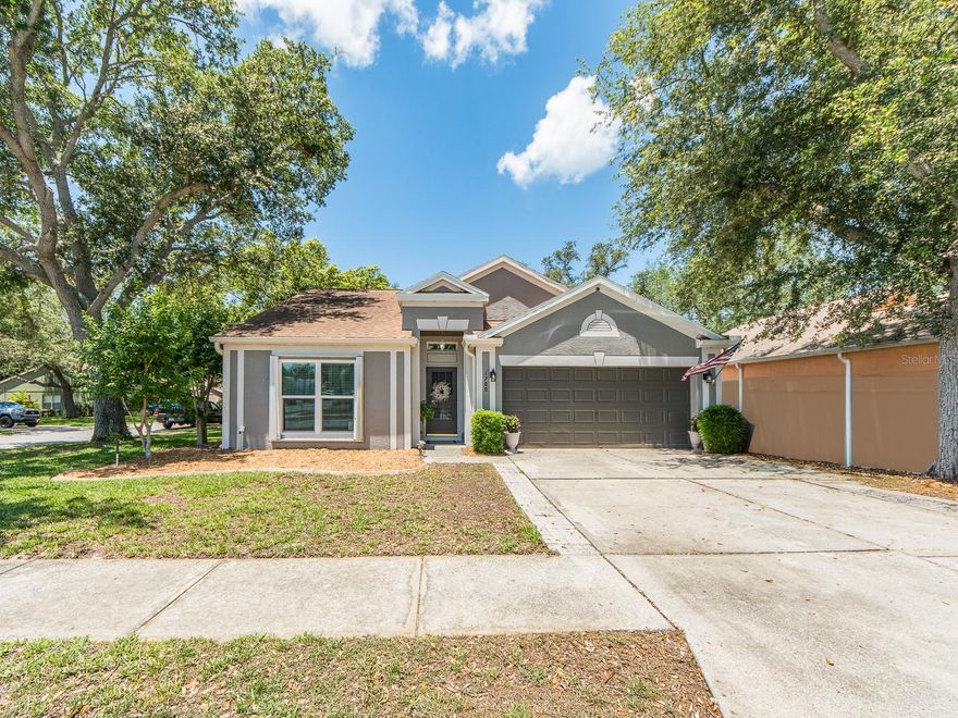 Welcome to this beautifully maintained 3 bedroom 2 bath home where comfort meets convenience. Step inside to an open, sun-filled layout featuring a spacious open living area with vaulted ceilings, updated LVP flooring, and a kitchen designed for everyday ease with ample cabinetry, stone countertops and modern appliances. The primary suite offers a peaceful retreat with a walk-in closet and private bath. Outside, enjoy a screened pool and fully fenced backyard perfect for gatherings, pets, or quiet evenings under the stars. Located minutes from shopping, dining, parks, and top-rated schools, this home delivers the lifestyle you’ve been searching for. Attached hurricane shutters for quick operation. Roof replaced 2019. Room dimensions are approximate and should be verified.