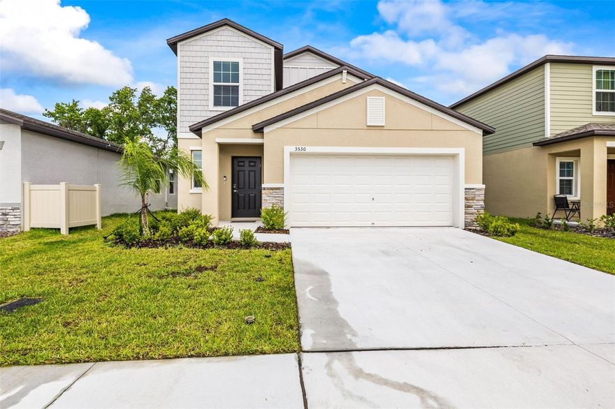 Experience comfort and functionality in this thoughtfully designed two-story home, where every detail supports modern family living. The main level features an open-concept layout that seamlessly connects the dining area, kitchen, and living room perfect for both daily life and entertaining. The chef-inspired kitchen boasts quartz countertops, upgraded 42" all-wood white cabinetry, stainless steel appliances, a pantry, and a large center island ideal for gathering. Tucked away on the first floor for added privacy, the expansive primary suite offers a luxurious tiled shower, dual vanities, and a walk-in closet. Also downstairs, you'll find a convenient half bath and laundry room. Upstairs, four additional bedrooms and a spacious loft provide flexibility for a home office, media room, or play space tailored to fit your lifestyle. Step outside to your private backyard oasis, complete with a fully screened lanai, manicured landscaping, and a fully fenced preserve view ideal for enjoying the Florida lifestyle year-round. Nestled in the desirable Park East community, residents enjoy easy access to scenic McCall Park, I-4, top-rated medical care at BayCare South Florida Baptist Hospital, McIntosh Preserve, and vibrant local events at Plant City Stadium. With room to grow and a prime location that blends convenience and recreation, this home truly has it all. Minimum one-year lease. Home is unfurnished and available October 1st.