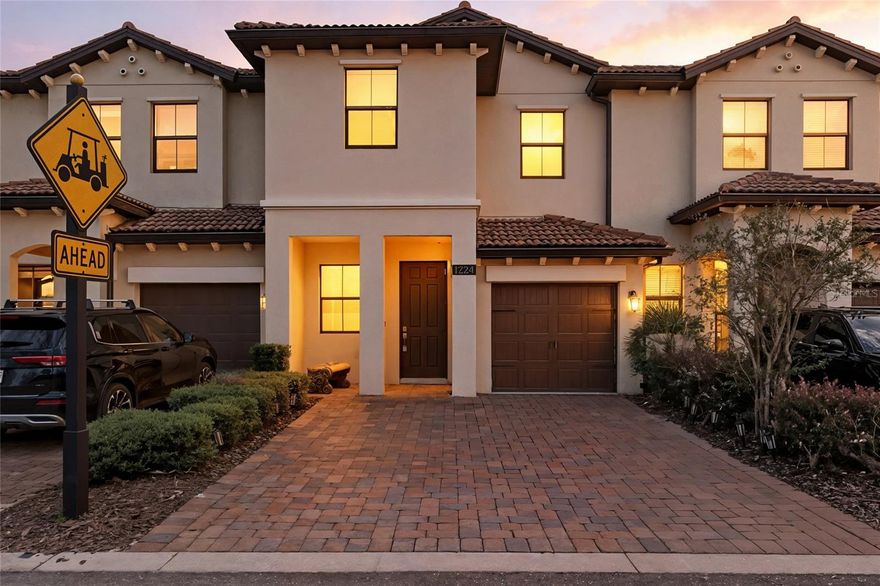 A Golfer's Oasis: Unrivaled WATER and GOLF COURSE VIEW IN the famous Vistas at Championgate. 1224 Royal St. George Blvd is a 3-bedroom, 2.5-bathroom townhome located in a gated, resort-style community in Davenport, Florida. This townhome is the perfect sanctuary, featuring a private lanai with views of the golf course and a peaceful pond and no rear neighbors for ultimate comfort and privacy.
The modern, open-concept floor plan includes a beautiful kitchen overlooking a spacious great room and dining area. This gated community features a resort style clubhouse with fitness center, game room, swimming pool, and a spa. Additional, Residents here also have access to The famous OASIS club that includes world-of-art amenities, including fun and exciting water slide, lazy river, splash zone, movie theater, sport field, bar & restaurants and much more...With a prime location just minutes from Walt Disney World, International Drive, and the Omni Hotel and Resort, you can play, dine, and shop right from your doorstep. Experience the vacation lifestyle year-round and "Live Like a Champion" in this exceptional townhouse. Schedule a private tour today and make this beautiful home your new residence...