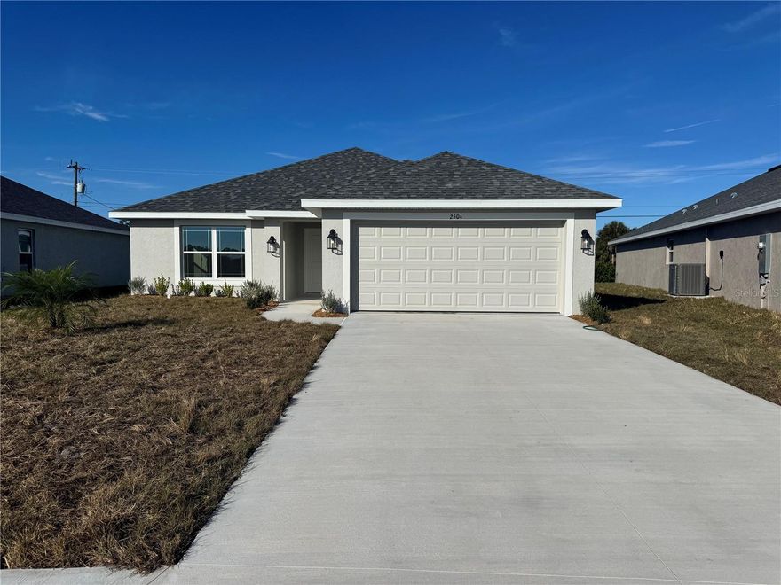 This new home in the gated community of Watercress Cove offers 3 bedrooms, 2 bathrooms, and 1,970 square feet of living space. Designed with an open floor plan, it features high ceilings and a spacious great room. The kitchen is equipped with Granite countertops, appliances, including a stove, microwave, and dishwasher. Ceramic tile flooring runs throughout the common areas, with cozy carpeting in the bedrooms. Conveniently located within a half-hour of our top Gulf beaches, this home provides easy access to shopping, schools, and more, all with the benefit of low HOA fees