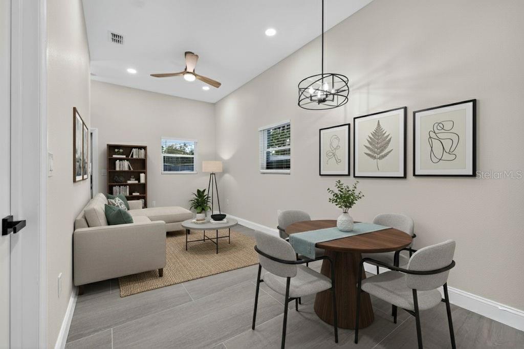 One or more photo(s) has been virtually staged. Loft style living in St. Pete in this newly constructed, designer-inspired two story apartment. The quality is apparent in the well thought out design, finishes, and attention to detail. 
The first floor sets the open airy vibe with vaulted ceilings, an open-concept layout, and a fully equipped kitchen -- quartz countertops, craftman wood cabinets, sleek stainless appliances, and luxury vinyl floors. High-impact windows keep things quiet and energy-smart, while the natural light makes the space shine. There’s even a compact laundry room with brand-new washer and dryer — major bonus.
Head upstairs to find two bright bedrooms or use one as the ideal home office. The builder paid attention to materials such as contemporary light fixtures & ceiling fans, and a chic bath with a custom painted vanity and designer tile. The whole house water filtration and water softerner are additional luxurious details that set this home apart from the rest!
You’ll have a private entrance and parking right at your door, and your own grassy green space for evening hangs or as play area for your you and your furry pal.  
Just minutes to Downtown St. Pete, the beaches, and your favorite local cafés, bars, and shopping — this cool loft nails that perfect mix of city buzz or beach, all tucked away on a quiet shady street. Set up your personal tour and get ready to pack up and move in today!