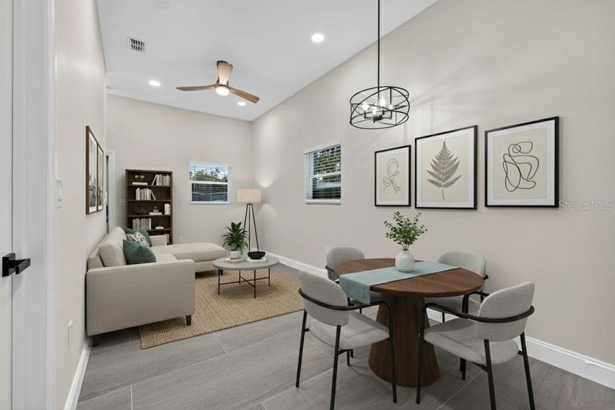 One or more photo(s) has been virtually staged. Loft style living in St. Pete in this newly constructed, designer-inspired two story apartment. The quality is apparent in the well thought out design, finishes, and attention to detail. 
The first floor sets the open airy vibe with vaulted ceilings, an open-concept layout, and a fully equipped kitchen -- quartz countertops, craftman wood cabinets, sleek stainless appliances, and luxury vinyl floors. High-impact windows keep things quiet and energy-smart, while the natural light makes the space shine. There’s even a compact laundry room with brand-new washer and dryer — major bonus.
Head upstairs to find two bright bedrooms or use one as the ideal home office. The builder paid attention to materials such as contemporary light fixtures & ceiling fans, and a chic bath with a custom painted vanity and designer tile. The whole house water filtration and water softerner are additional luxurious details that set this home apart from the rest!
You’ll have a private entrance and parking right at your door, and your own grassy green space for evening hangs or as play area for your you and your furry pal.  
Just minutes to Downtown St. Pete, the beaches, and your favorite local cafés, bars, and shopping — this cool loft nails that perfect mix of city buzz or beach, all tucked away on a quiet shady street. Set up your personal tour and get ready to pack up and move in today!