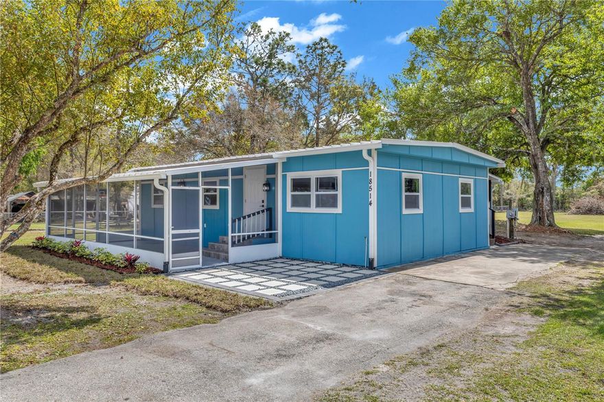 Fully remodeled 3-bedroom, 1-bath home situated on over an acre of land with no HOA.  The property features a gated driveway for added privacy.  Recent upgrades include a new air conditioner inside and out, new windows, vinyl plank flooring, new kitchen including cabinets, counter tops and appliances, new doors throughout home, all new lighting.    Remodeled bathroom with new stylish tile shower and granite vanity.  Enjoy outdoor living with an extra-large screened front porch with new tile steps entering the home.  Also, extended the covered rear porch for more entertaining space.   New water softener installed.  Entire home painted and sealed including roof.  Fresh landscaping, gutters with french drain system installed.  New water spickets added for easy access.  Paver walkway installed as you enter the front porch.   
Property is zoned so you can build a home or add a building to property.   Close to highways, parks, schools, beaches and shopping.   Easy show