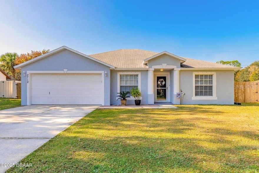 Beautifully maintained 3-bedroom, 2-bath home in desirable Florida Shores, offering plenty of space, abundant storage, and an inviting open floor plan filled with natural light. Pride of ownership is evident throughout. NO HOA! The kitchen boasts a high-end stainless steel appliance package, solid wood cabinetry, and a kitchen island that provides additional seating and an ideal space for entertaining. A flex room—perfect for a home office or den— adds wonderful versatility to the layout. The home also features vaulted ceilings, a well-appointed laundry room, and a Florida room, where you can enjoy tranquility while taking in the Florida sunshine or coastal breezes. Peace of mind comes with storm shutters, a generator hook-up, a new A/C (2024), new refrigerator, stove, and microwave (2024), and a water purification system in the kitchen. Outdoors, the fully fenced yard sits on an oversized lot with plenty of room for a future pool, plus a storage shed for tools and toys.

This move-in ready home delivers comfort, functionality, and value - and is ready for its next owners to call it HOME! Minutes to the beach, fishing, boating, schools, shopping, restaurants & entertainment. Come enjoy all that Florida Shores has to offer. All information intended to be accurate, but cannot be guaranteed.