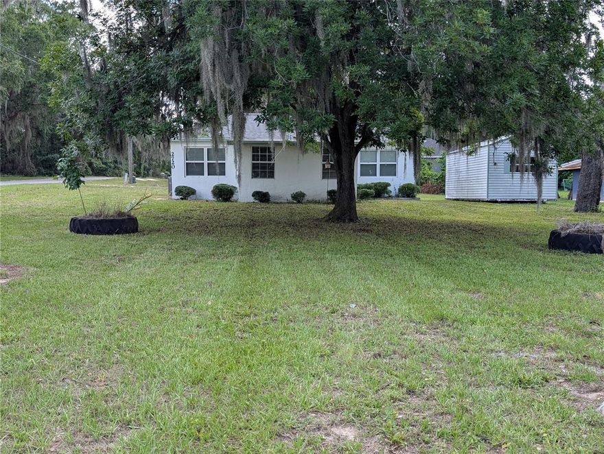 This home sits on a large corner lot .34 of an acre. 3-SIDED FENCED-IN AREA. LOTS OF ROOM! Room for a pool or shop. Updated 2-bedroom 1 bath Home, ROOM TO ADD ON ALSO IF YOU NEED MORE SPACE. New Roof 2024, newer A/C and windows, Updated Kitchen. Some FURNITURE stays, Large Utility room with washer and dryer, large living room, shed for your toys or workshop, enjoy kayaking, water boarding, fishing, jet skiing or boating or enjoying the park down the street with water views. Near THE SHOPPES at BLACKDIAMOND, SUNCOST PARKWAY, Great for the weekend getaway, or for a part time home or simply if you want to be near the Lake this is the home for you!
