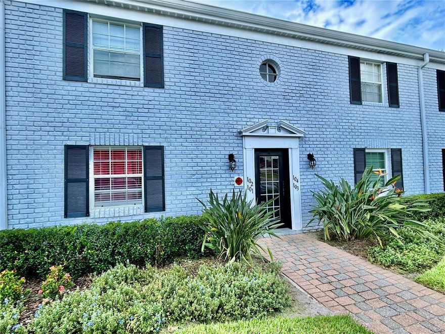 Don’t miss your opportunity to own this lovingly cared for home in beautiful Winter Park!  This UPDATED 2-bedroom, 2-bath condo is just minutes from the vibrant downtown area with its boutique shopping, renowned restaurants, museums, colleges, boat tours, and more.  Located on the first floor with NO STAIRS, this home offers numerous UPGRADES, including:  energy-efficient double-pane windows and sliding glass door, newer Lennox A/C unit, updated kitchen cabinetry and remodeled bathrooms.  Enjoy a spacious living room and separate dining area—perfect for entertaining—or relax on your large screened-in porch overlooking a lush courtyard, ideal for pet lovers.  The community takes care of the exterior landscaping and building maintenance, giving you more time to enjoy the many amenities, such as: two swimming pools, private fitness center and tennis court. Even water and HS internet/cable TV are included in your dues! Schedule your private showing today and experience all that Winter Park living has to offer.
