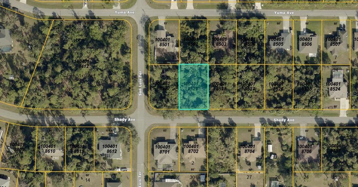 Spacious 10,000 Sq Ft Lot in Prime North Port Location – Build Your Dream Home!
Fantastic opportunity to own a 10,000 sq ft unimproved residential lot located on Shady Ave, just off the intersection of Shady Ave and San Luis Terrace in desirable North Port, Florida. This property sits in a quiet, developing neighborhood with no HOA, offering flexibility and freedom to build your custom home or hold as a long-term investment.
Situated on a paved road, this level lot provides easy access to water, sewer, and electric, all available nearby, streamlining the build process. Surrounded by natural Florida beauty, yet just minutes from modern conveniences, this location offers the best of both worlds.
Enjoy proximity to Cocoplum Village Shops, Walmart Supercenter, Publix, and a variety of local and chain restaurants. You’ll also be close to North Port Aquatic Center, parks, golf courses, and top-rated Sarasota County schools. Plus, with quick access to US-41 and I-75, commuting to nearby cities and beaches is a breeze.
Whether you’re ready to build now or looking for a smart investment in one of Florida’s fastest-growing cities, this property is a must-see!