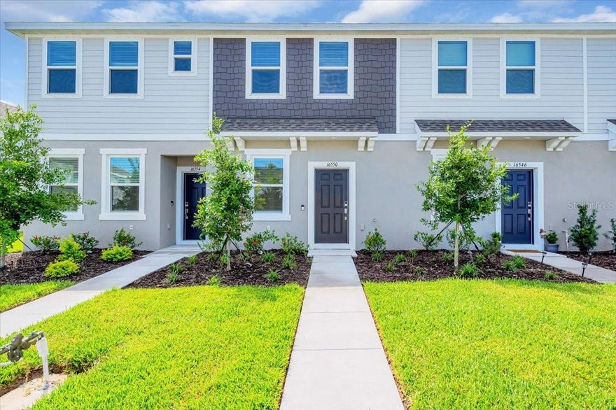 Move right in to this brand-new townhome in Lakewood Ranch’s desirable Azario neighborhood! The open-concept main level flows seamlessly into a spacious patio overlooking your semi private backyard—perfect for relaxing or entertaining.  Upstairs, you’ll find two generously sized bedrooms, each with its own ensuite bath, along with the convenience of second-level laundry. Parking is simple with two dedicated spaces right in front of the home, and you’ll enjoy access to the community pool, included with rent.  Experience low-maintenance living in a prime location close to all that Lakewood Ranch has to offer!