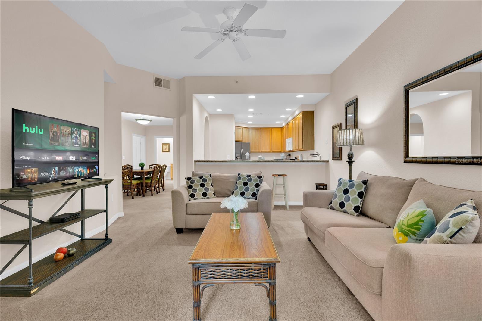 Resort-Style Living Just Minutes from Disney!
Welcome to this spacious and beautifully maintained 2-bedroom, 2-bathroom condo located in the sought-after Caribe Cove Resort—a tranquil, gated community just 15 minutes from Disney and close to everything you need!
This FULLY FURNISHED unit is on the second level, steps away from an ELEVATOR, perfect for convenience and accessibility.
Step inside to an open floor plan with a large kitchen, generous living and dining area, and a private screened-in balcony—ideal for relaxing with views of the lush Florida landscape. The primary suite features a walk-in closet and a spacious ensuite bathroom with a soaking tub and separate shower. The second bedroom is equally inviting with its own full bath—ideal for guests or family.
Enjoy resort-style amenities including a sparkling swimming pool, fitness center, and serene conservation areas perfect for peaceful walks and wildlife watching.
Conveniently located just 10 minutes from major shopping centers, restaurants, a water park, and a movie theater, this condo is perfect as a primary residence, vacation home, or short-term rental investment.
Don’t miss this opportunity to own a slice of paradise in the heart of Central Florida!
Caribe Cove Resort | 2 Bed | 2 Bath | Gated Community | Short-Term Rental Friendly