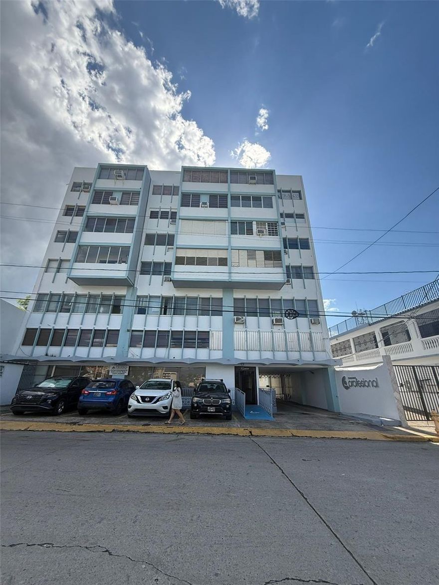 Spacious office with a waiting room, reception area, and three private offices that can be divided further if needed. The office is located on the second floor of the Professional Condominium, Suite 206. The building has an elevator.  It includes a parking space and a mailbox.