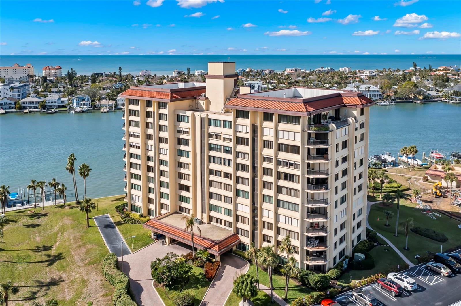 Every day feels like a vacation in this stunning 2-bed + DEN, 2-bath condo! Perched on the 7TH FLOOR of this beautiful waterfront community in the ISLAND ESTATES area, this home offers BREATHTAKING PANORAMIC VIEWS OF THE MANDALAY CHANNEL & THE GULF OF MEXICO. Enter your CONTROLLED-ACCESS building & STEP OFF THE ELEVATOR FROM THE LOBBY TO ENTER RIGHT TO YOUR FRONT DOOR—NO LONG HALLWAYS —& be greeted by WIDE-OPEN WATER VISTAS FROM EVERY ROOM, where SUNSETS PAINT THE SKY IN DAZZLING COLORS each evening. 2 GENEROUS BALCONIES beckon you to relax & soak in the coastal breeze. The EAT-IN KITCHEN features a breakfast nook with
room for a bistro table & offers a coffee bar & additional cabinets for storage. The spacious living/dining area, with a wall of windows & seamless flow to the balcony, creates a perfect space for entertaining or simply unwinding. The Primary Suite is your private retreat with a MASSIVE 2-SIDED WALK-IN CLOSET W/ FLOOR-TO-CEILING SHELVING , an En Suite Bathroom w/ dual vanities, & a separate tub/shower. WAKE UP TO THE SUN GLISTENING ON THE WATER & step out onto your 2nd private balcony. The 2nd bedroom boasts DUAL CLOSETS & shares balcony access, while the DEN, with its decorative millwork, built-in bookshelves, wall of sliders with balcony access & its own closet—offers versatility as an office, library or additional living or dining space. Throughout the home, ample storage-including multiple closets and a laundry area with full-size washer/dryer included adds to the convenience. Amenities evoke the charm of a world-class resort. Start your mornings w/ a refreshing dip in the HEATED WATERFRONT POOL, surrounded by comfortable lounge chairs where you can bask in the sun or unwind w/ a good book. Challenge friends to a game on the NEWLY RE-PAVED TENNIS/PICKLEBALL COURTS, or cast a line from the FISHING DOCK as you soak in tranquil water views. Host gatherings on the dock, complete with tables, chairs, & GAS BBQ GRILLS, for al fresco dining w/ a stunning backdrop. For boating enthusiasts, the PRIVATE MARINA offers convenient access to DEEP WATER BOAT SLIPS-owned by individual residents & occasionally become available for sale-while the DOCK IS OPEN TO ALL RESIDENTS FOR CONVENIENT PICK-UPS & DROP-OFFS, making it easy to embark on a sunset cruise or a day of adventure on the Gulf. The CLUBHOUSE features a FITNESS CENTER, w/ cardio & weight machines & free weights, a rec room w/ pool table, a sauna & full kitchen for hosting events. Cyclists will appreciate SECURE BICYCLE STORAGE, and ample GUEST PARKING makes welcoming visitors a breeze. For added convenience, the Jolley Trolley stops right at your building, providing a fun & easy way to get around. Ride it over to Publix on Island Estates for groceries or take it straight to the beach to enjoy all the area has to offer w/out the hassle of parking. Ranked as 1 OF THE TOP BEACHES IN THE WORLD & known for its sugar white sand, sparkling blue waters, & spectacular sunsets, CLEARWATER BEACH is also a hub of activity w/ live entertainment, water sports, unique restaurants, boutique shops, festivals & more! Whether you’re exploring scenic trails, indulging in fresh seafood, or simply soaking up the coastal vibes, this location delivers the perfect blend of convenience, beauty, & an endless vacation lifestyle! BASIC CABLE, WATER, SEWER AND TRASH INCLUDED! Tenant is responsible for electric, and renter's insurance is required. Property had no flooding in recent hurricanes!