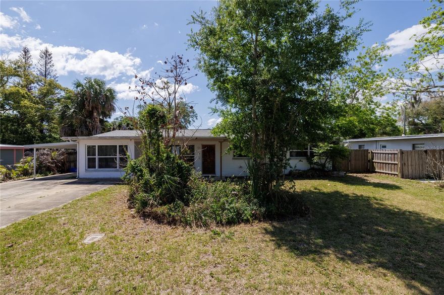This solid concrete block home in the heart of New Smyrna Beach, offers approximately 1,750 sq. ft. of living space full of opportunity. Featuring terrazzo floors, upgraded electrical, fresh interior paint, new double paned windows, with a strong foundation for your personal touches.
Inside, you’ll find two living rooms, perfect for a home office, flex space, or additional living area, separate dining room, 3 bedrooms, and 2 bath.  Situated on a generous quarter-acre lot, the property boasts a large, fenced backyard and two outdoor patios ideal for entertaining, pets, or future enhancements. A unique highlight is an adjoining workshop and she shed, both with working electricity! These two bonus spaces have great potential for storage and/or bonus outdoor room. The home has not experienced flooding during past hurricanes, offering an added peace of mind. The home is located 4 miles to the beach, 1/2 mile to the intracoastal, and 1 mile to the historic district of New Smyrna Beach to enjoy coastal living in this unique beach town. With a little TLC, this property presents an excellent opportunity to create value in a well-established, mature neighborhood.




Don’t miss this chance to make it your own!