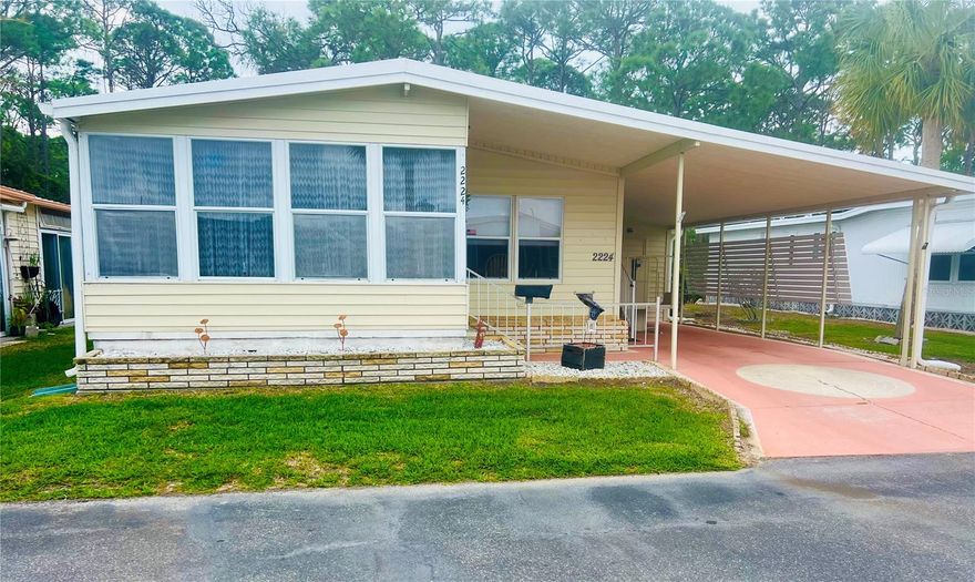 A 2-bedroom, 2-bath home on a perimeter lot in highly sought after Venetian Park Estates! This home is fully furnished and turn-key ready for you to start living the Florida Dream! Features indoor laundry, an enclosed Florida Room and a beautiful setting. Venetian Park Estates is an exceptional place to call home. An active 55+ resident owned community, with activities going on all the time. Shuffleboard, Bingo, Trivia, Games along with Social and Holiday Events that will surely keep you busy! Venetian Park Estates is located less than 10 miles from world famous Siesta Key Beach & Downtown Sarasota. Lowes, Kohls, Target and Costco are just blocks away. Call to see!