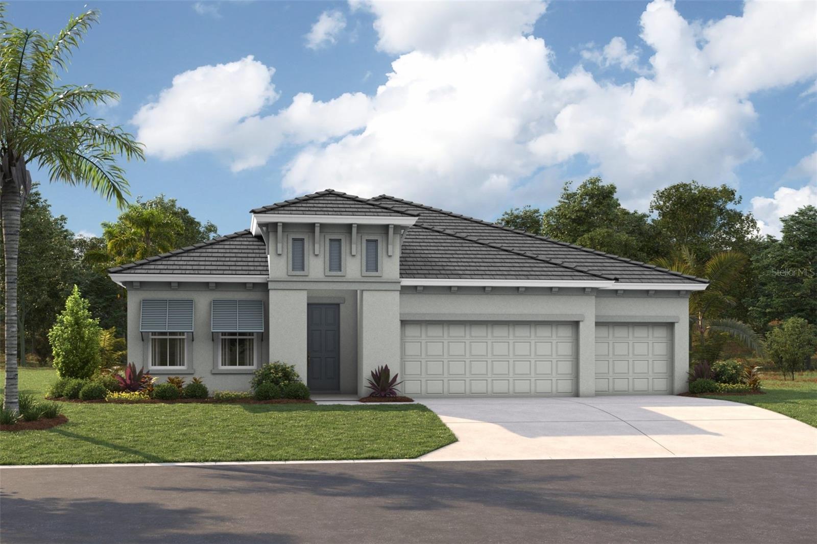 Under Construction. This Biscayne I is currently under construction and will be ready Aug / Sep 2025! This home features Sonoma Duraform Stone cabinets, Frost Whte MSI Quartz counter-tops, Polaris Plus LVP flooring, and more. The Biscayne is a wonderful open living floorplan, while providing seclusion for the owner’s retreat and secondary bedrooms. The heart of the home is the combined grand room, gourmet kitchen and casual dining with access to the outdoor living with its large covered lanai. Further, the 12-foot ceilings in the foyer, grand room and kitchen complement the open design. The owner’s retreat features walk-in closets and a luxurious master bath with garden tub and walk-in shower. This flexible floorplan offers you a variety of options including formal dining or den, pool bath, sunroom and extended lanai. Located in fast-growing Pasco County, Mirada homebuyers soon will enjoy a unique 15-acre man-made lagoon, the largest in the country! Mirada Lagoon connects residents with an amazing beach environment right in their own community to swim, kayak, paddle board and relax. The community’s multi-modal paths conveniently connect neighborhoods to additional amenities like tot lots and dog parks. Nearby services include the Mirada Publix and access to the brand-new Kirkland Ranch Academy of Innovation, opening in 2023. From high-speed action—including super-fast ULTRAFi Wifi--to leisurely strolling or floating, at Mirada you can live life to the fullest. Images shown are for illustrative purposes only and may differ from actual home. Completion date subject to change.