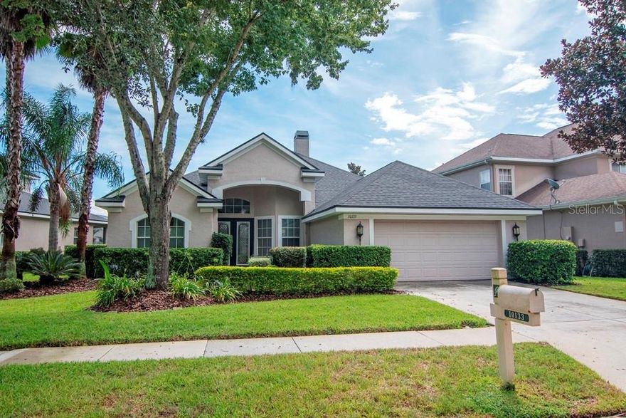 Tucked away in fabulous Arbor Greene, in the gated community of Parkview, is your next home!  Backing up to a serene pond setting will win you over in this 3 bedroom+office/2 bathroom one-story pool home.  Walk from the well-equipped kitchen or the spacious family room or the primary suite out of the multiple sliding glass doors into the covered patio for a quiet morning moment or evening retreat.  This 2440 SF home includes leaded glass double front door, high ceilings, arched windows and doorways, abundant natural light, fireplace, built-in surround sound system, large open rooms, split bedroom plan, tiled primary bedroom, generous primary walk in closet, primary bathroom jetted tub and separate shower, kitchen eat-in area, Corian counter tops, wrap around breakfast bar, stainless appliances, large closet pantry, plentiful storage, screened saltwater pool/heated spa, and ample attached 2-car garage with keypad entry. The roof is brand new Sept 2022!  Within the community there is a staffed Entry gate, 2 Pools, Fitness Rooms, Playgrounds, Pickle Ball Courts, Har-Tru clay Tennis Courts and endless opportunities for walking and running.  Come take a look and settle into your new neighborhood!