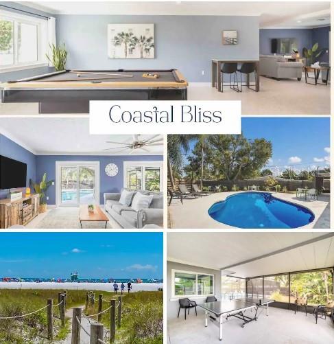 Available 6/1/25. Situated in central Sarasota, Close to Siesta Key this spacious & thoughtfully updated home is designed to embrace indoor/outdoor living and entertaining. FULLY FURNISHED.
Short drive to Siesta Key, downtown, and the areas best dining. Private backyard retreat features a heated (Dec-March) saltwater pool, ping pong table, grill, fire pit, and other games for the whole family to enjoy.
Let us help you fall in love with the place we call home!
**Pet fee is determined based on size and number of pets.
The space
Upon entering the home, you will immediately notice the open floor-plan filled with natural light and spectacular views of the private pool and backyard through two large sliding glass doors in the living space. The kitchen has plenty of counter space and comes well equipped to cook a family meal after a day of fun in the sun.
The primary bedroom includes a King sized bed as well as a private bathroom with walk-in shower. The first guest bedroom includes a queen sized bed and the second has two twin sized beds. The secondary bedrooms share a bathroom, which includes a tub-shower.
This home is thoughtfully filled with everything your family needs for a coastal beach getaway, including ping-pong table, pool table and a plethora of games and beach equipment!
Guest access
Guests will have private access to the entire property.
Seasonal Rental. Price varies by month from $15,000 (season) to $5,000 (off season)