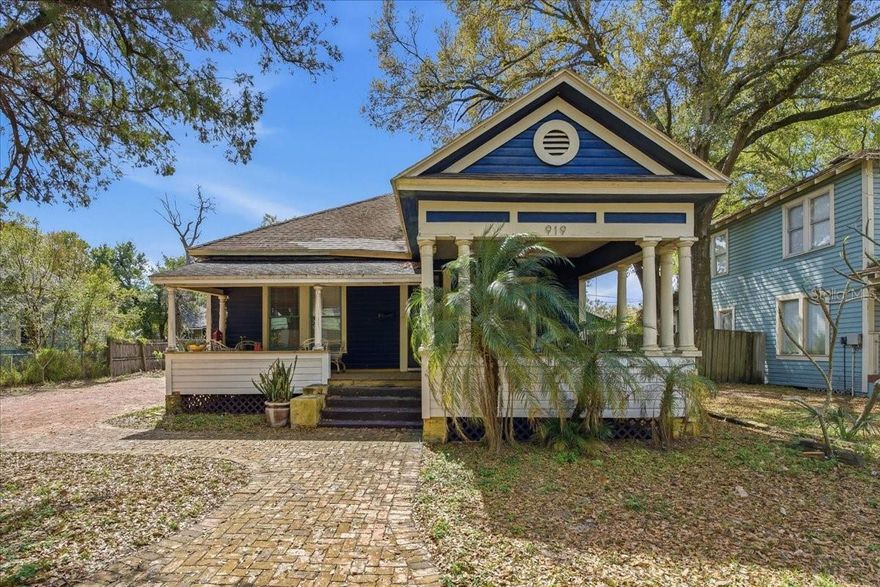 Opportunity awaits with this classic bungalow situated on an oversized 6,528 sq ft lot in one of Tampa’s fast-growing areas. This 2-bedroom, 2-bathroom home offers 1,249 sq ft of living space and is packed with potential for investors, renovators, or fix-and-flip buyers looking for their next project.

The home features a spacious front porch, high ceilings, and historic architectural details that can be restored to highlight the property’s character. Both bathrooms include walk-in showers, and the existing layout provides a solid foundation for a thoughtful renovation or value-add improvements.

Outside, the large lot and brick driveway for ample space for parking, outdoor living, or possible future expansion. The property also includes a rear deck and mature landscaping, adding to the charm and potential of the outdoor space.

Located just minutes from Downtown Tampa, Ybor City, and major redevelopment corridors, this property sits in a prime location.

Whether you’re looking to fix and flip, renovate and rent, or restore a historic bungalow, this property presents a compelling opportunity.