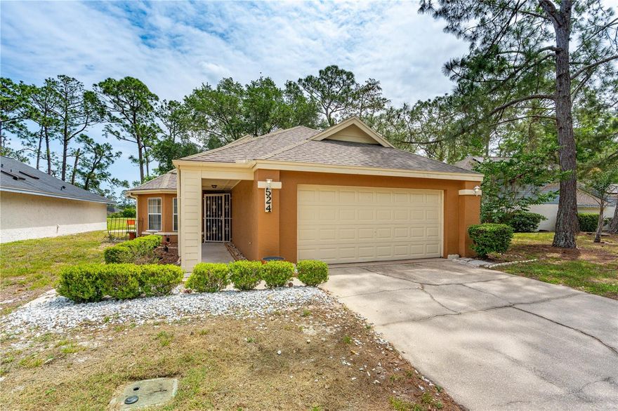 Daytona Beach low-maintenance home with 3 Beds including 2nd Floor Loft , 3 Full Baths, First-floor Primary, Florida Room in Tranquil & Desirable location. Welcome to 524 Crooked Stick Drive nestled in the Courtyards at Indigo Lakes-ideal for everyone - Families, Retirees, Snowbirds, or anyone seeking a lock-and-leave Florida lifestyle. This spacious 2-story home offers nearly 2,300 sq. ft. under air plus a 390 sq. ft. Florida room overlooking peaceful green space. Flexible floor plan includes a first-floor primary suite and guest bedroom, with a private upstairs loft/3rd bedroom with full bath--perfect for visitors or multigenerational living. Open living/dining area features vaulted ceilings, abundant natural light, and French doors to the Florida room. Kitchen includes stainless appliances, pantry, and sunny breakfast nook. Primary suite offers French Doors to FL Rm, a large walk-in closet, Ensuite Bath with jetted tub, Double Sinks and separate Step In shower. First-floor also includes Guest Bedroom & Bath, laundry with extra storage and 2-car garage adds convenience. And don't forget the Community Pool covered by HOA fees. HOA also includes lawn care and exterior paint for easy living. Major updates: HVAC, water heater & most Kitchen Appliances (2025). Roof is 2014. Centrally located in Daytona Beach near shopping, dining, healthcare, Daytona International Speedway, and the World's Most Famous Beach, with easy access to Orlando and St. Augustine. Perfect full-time residence or seasonal retreat.