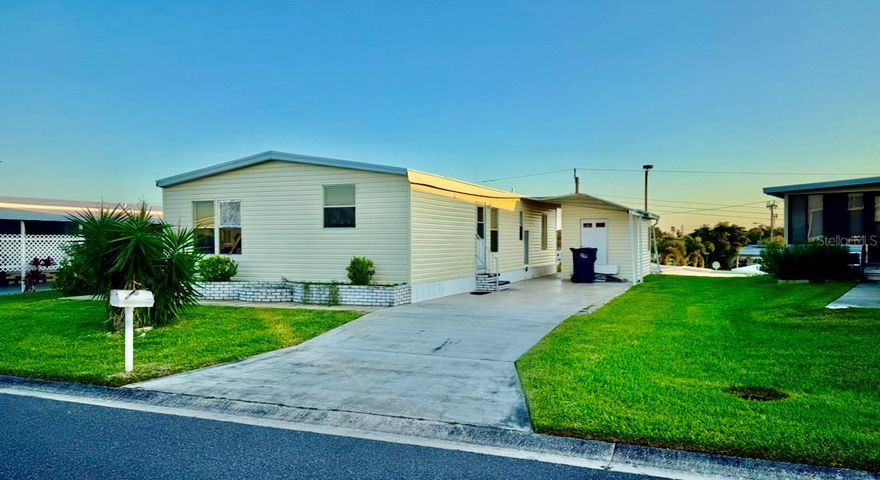Welcome to carefree Florida living in this charming manufactured home, perfectly situated in a desirable 55+ community in Ellenton, just off I-75 at Exit 224. Built in the mid-1980s and recently updated with brand-new siding and a new roof, this home offers peace of mind and low-maintenance living. Best of all—you own the land!

Perched atop a hill, this home is high and dry (not in a flood zone) and captures sweeping views and surreal Florida sunsets. Unlike many homes in the community, it boasts a spacious yard, making it ideal for outdoor living and entertaining. A large 12’ x 10’ storage shed provides plenty of space for tools, hobbies, or golf cart storage.

Step inside and you’ll find a bright, welcoming retreat that is perfect as a full-time residence, seasonal getaway, or second home. Much of the furniture can stay if desired, making your move even easier.

Community Features:

Residents here enjoy an active, friendly lifestyle with an abundance of amenities:

Sparkling community pool

Pickleball, bocce ball, shuffleboard, and a golf league

Fitness center and water aerobics

Clubhouse events, social activities, and plenty of golf-cart friendly roads

Convenient access to Veterans Park, outlet malls, dining, and medical facilities

Location:

The community’s location can’t be beat—just minutes from shopping, dining, and world-class Gulf beaches. With low HOA fees and taxes, you’ll have more time and resources to enjoy the things you love.

Whether you’re looking for your retirement haven or a low-maintenance Florida escape, this home offers the perfect blend of comfort, community, and convenience. Don’t miss this opportunity to own a slice of paradise with unbeatable views and fabulous sunsets!