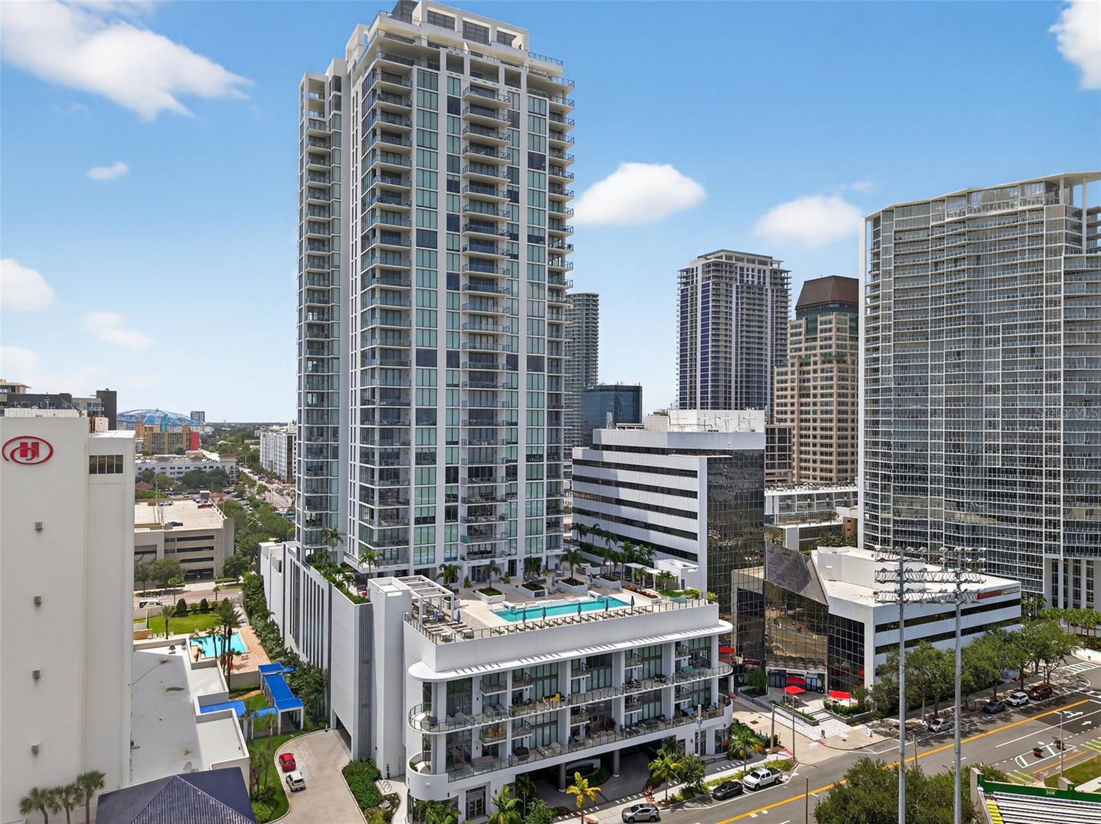Discover SaltAire – Downtown St. Pete’s Premier Address for Elevated Living. Perfectly positioned in the vibrant heart of downtown St. Petersburg, Saltaire is a striking embodiment of modern luxury and architectural excellence. This recently completed high-rise redefines city living with an extraordinary blend of sophistication, style, and convenience. With its bold, contemporary design seamlessly integrated into the city’s skyline, Saltaire sets a new benchmark for upscale urban residences. This impeccably crafted 2 Bedroom, 3 Bathroom residence with an additional den offers spacious living areas, soaring ceilings, and refined designer finishes throughout. The open layout is enhanced by two expansive terraces and a gourmet kitchen outfitted with High-End Stainless Steel Appliances, including a 42” built-in Refrigerator, Electric Cooktop, Convection Microwave Oven, Canopy Hood, and Front-Load Washer and Dryer. Quartz Countertops, imported European Cabinetry, and meticulously curated interiors elevate the living experience to one of effortless elegance. Residents enjoy access to a remarkable suite of amenities on the 7th-floor amenity deck, including a resort-style Pool and Whirlpool Spa, Private Cabanas, Fire Pits, and luxurious lounge areas. A state-of-the-art Fitness Center, expansive Social Room, Club Bar, and catering pantry provide the perfect backdrop for both entertaining and relaxing. Additional amenities include an artificial turf recreation area, on-site Dog park, and complimentary Wi-Fi in social areas. With 24/7 front desk staff, concierge service, and secure building access, every detail has been thoughtfully considered for comfort and peace of mind. From Saltaire, explore downtown St. Pete’s renowned arts and cultural scene, top-tier dining, waterfront parks, and upscale shopping—all just steps from your front door. Take a stroll to Al Lang Stadium to catch a Tampa Bay Rowdies match or spend the day enjoying local events at the St. Pete Pier. Saltaire is more than a residence—it's a lifestyle of refined indulgence, offering a sanctuary of style and sophistication in the heart of one of Florida’s most exciting urban destinations. Don’t miss the opportunity to claim your place in this exclusive luxury haven. Monthly Rent includes: Access to All Amenities including Pool, Spa, Fitness Center, Social Room, Water, Trash, Cable TV, Internet, Ground Care, Management, 24/7 Controlled Access to the Building.