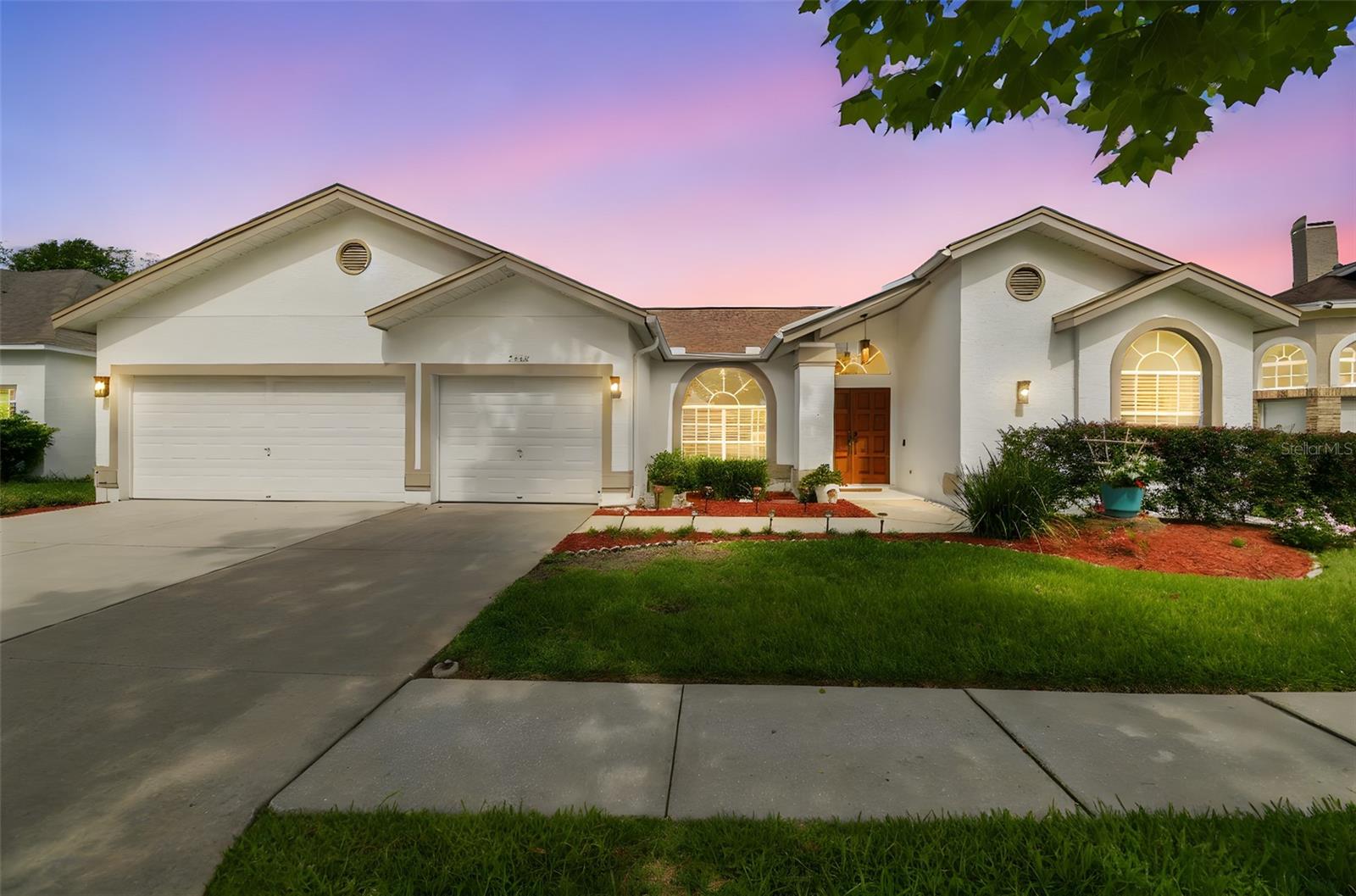 Welcome to Your New Tampa Oasis! This beautiful single-story pool home is ideally located in the heart of New Tampa and is move-in ready. Enjoy peace of mind with a brand-new roof and a new hot water heater (2024) The heated pool has been recently resurfaced and enhanced with new tile and heat-resistant handrails, perfect for year-round enjoyment. Inside, the home boasts a wood-burning fireplace, upgraded lighting throughout, and three sets of sliding glass doors that seamlessly blend indoor and outdoor living.
The chef's kitchen has been tastefully updated with high-quality Eudora Maple Cabinetry, soft-close drawers and doors, Verde Butterfly Granite countertops, and stainless-steel appliance package-ideal for entertaining and everyday living. Additional features include a guest suite with full bathroom offering direct access to pool area, laundry room with a utility sink, a 3-car garage, and a recently replaced driveway. Because it is situated on the same power grid as the local fire station, this home has never lost power during storms. The home is also owned by a local resident, not a large investor, so there is a renewable lease option year after year. **Pool and lawn maintenance are the responsibility of tenant.**
